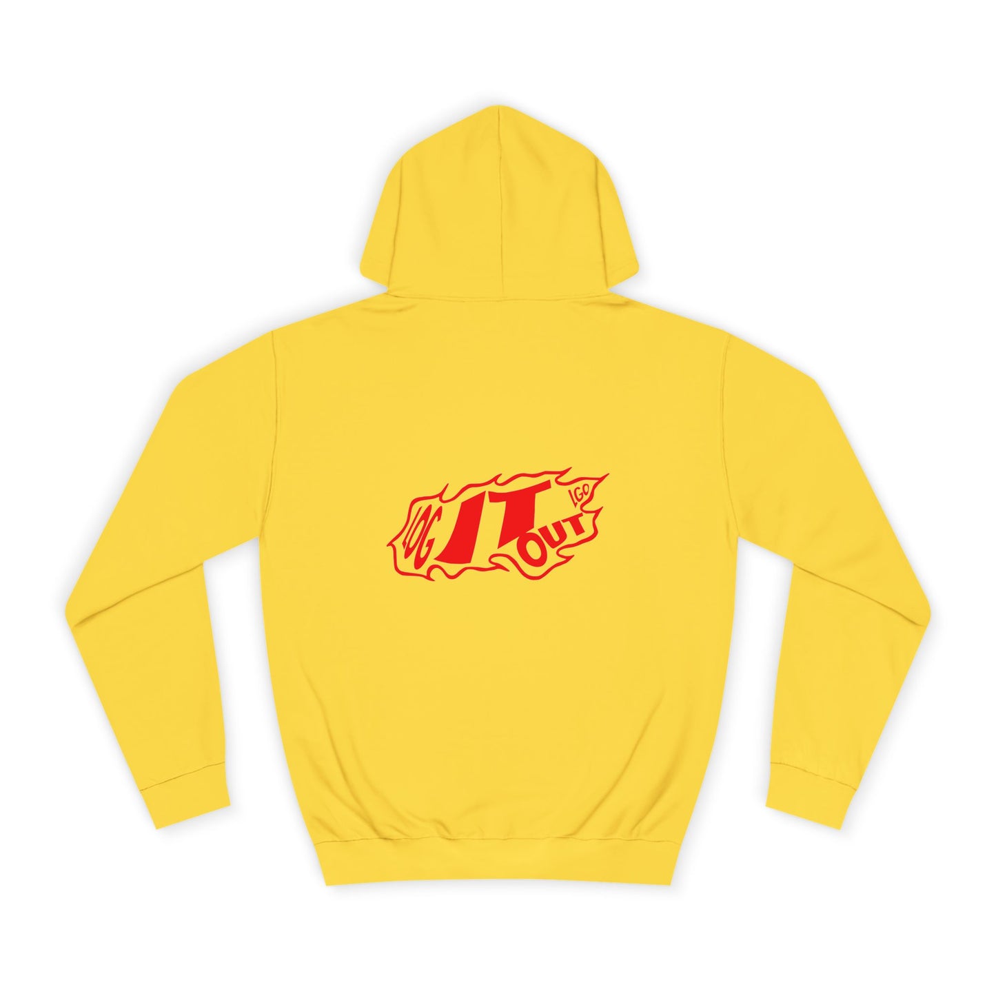 Unisex Log it out Hoodie with Bold Red Design, Cozy Oversized Sweatshirt, Ideal for Every day, Casual Wears, Events, Gifts