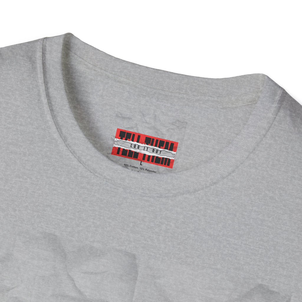 T-Shirt — LOG IT OUT Red Tape Graphic Tee ("LOG IT OUT")
