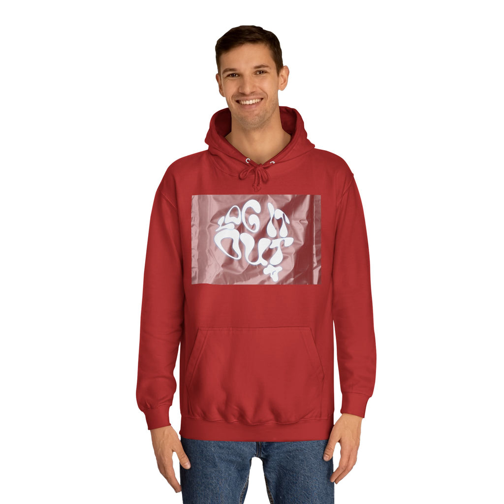 Cozy Unisex 'LOG IT OUT' Hoodie with Abstract Design, Sweatshirt, Graphic Hoodie, Casual Wear, Perfect Fit
