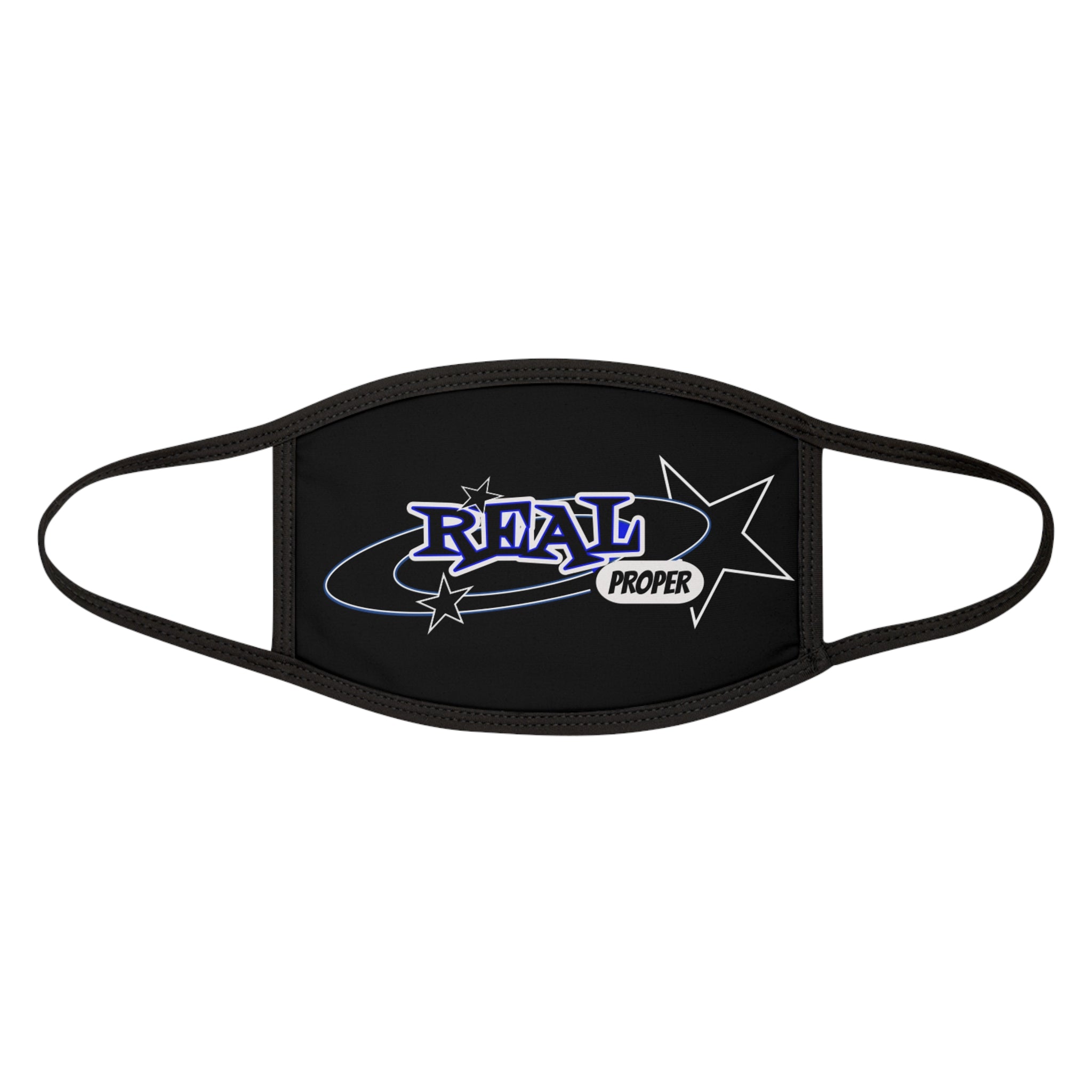 Real Proper Graphic Face Mask — "Real Proper" Logo Cotton Blend Mask