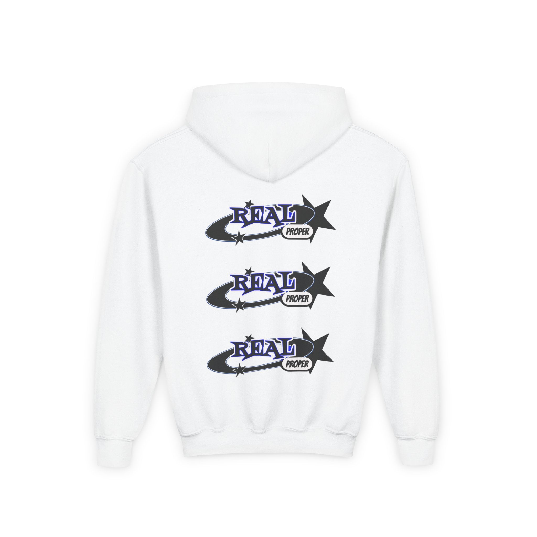 Youth Hoodie – "Real Proper" Star Graphic Pullover