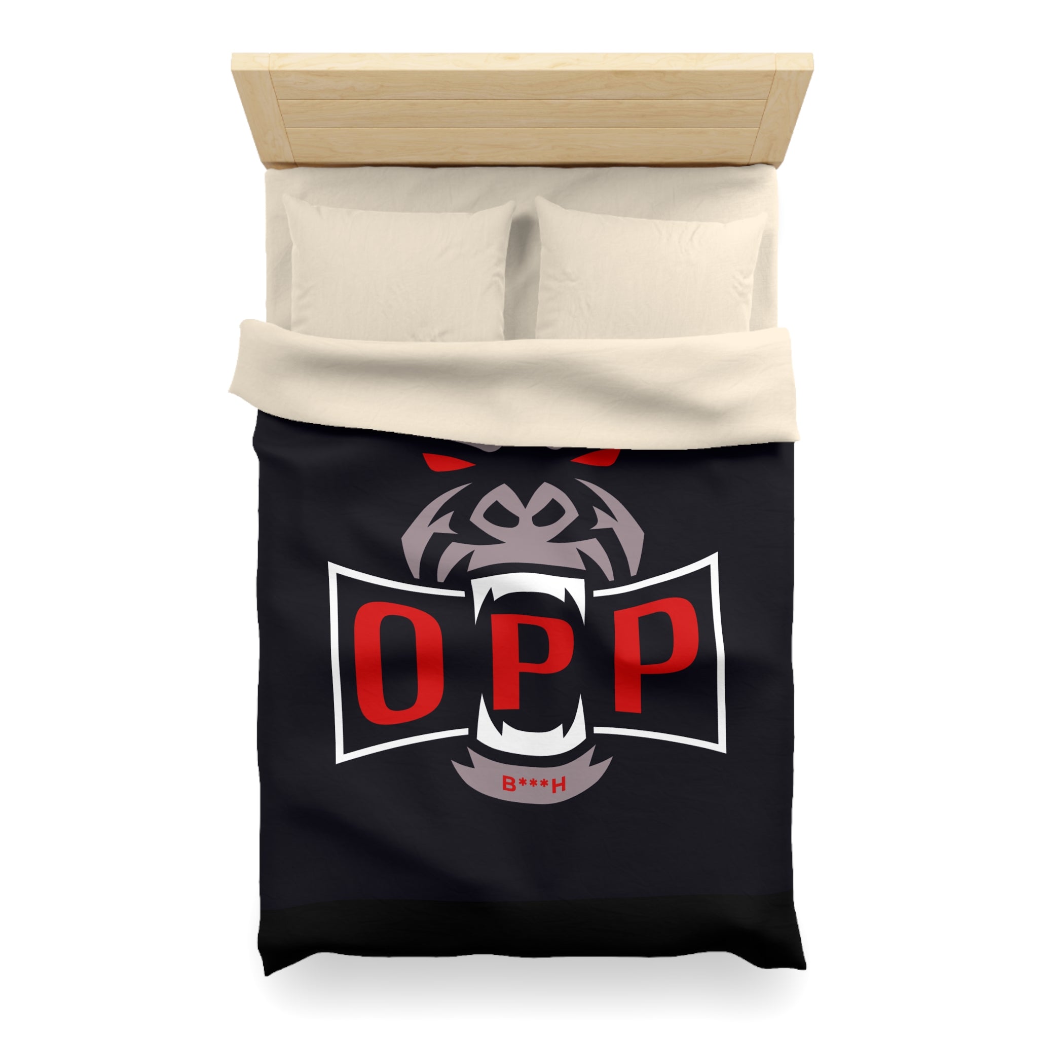 Gorilla OPP Microfiber Duvet Cover — Bold Red Logo Bedding