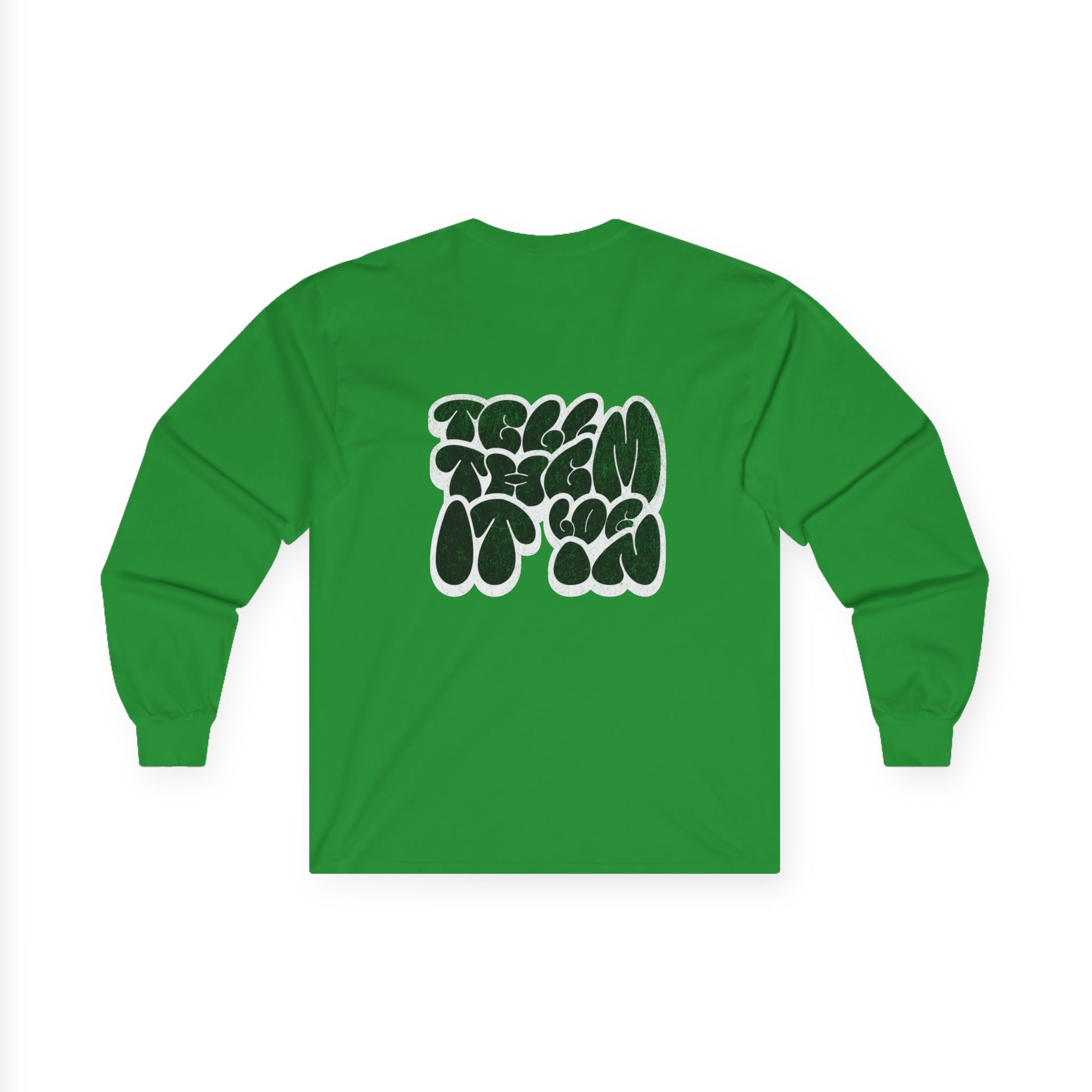 Long Sleeve "LOG IT IN" Tee — Retro Pebble Typography Graphic