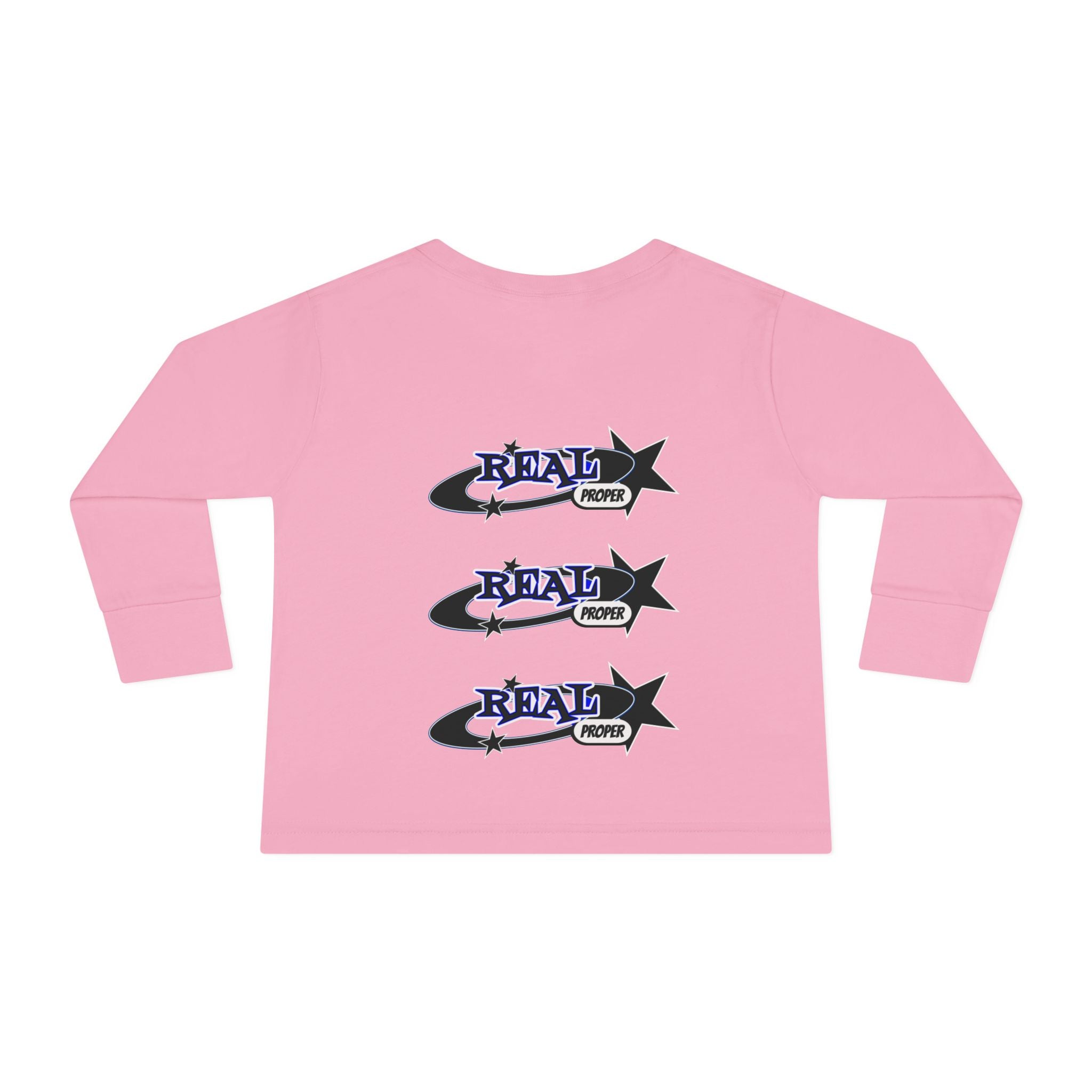 Toddler Long Sleeve Tee — 'Real Proper' Star Graphic Kids Shirt