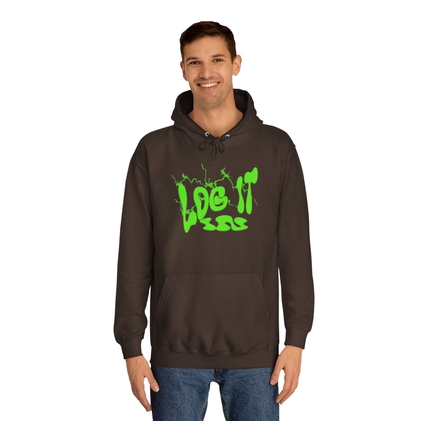 Unisex Hoodie with 'Log It in' Design, Cozy Casual Sweater for Trendy wear, Gift for Comfortable Everyday Wear