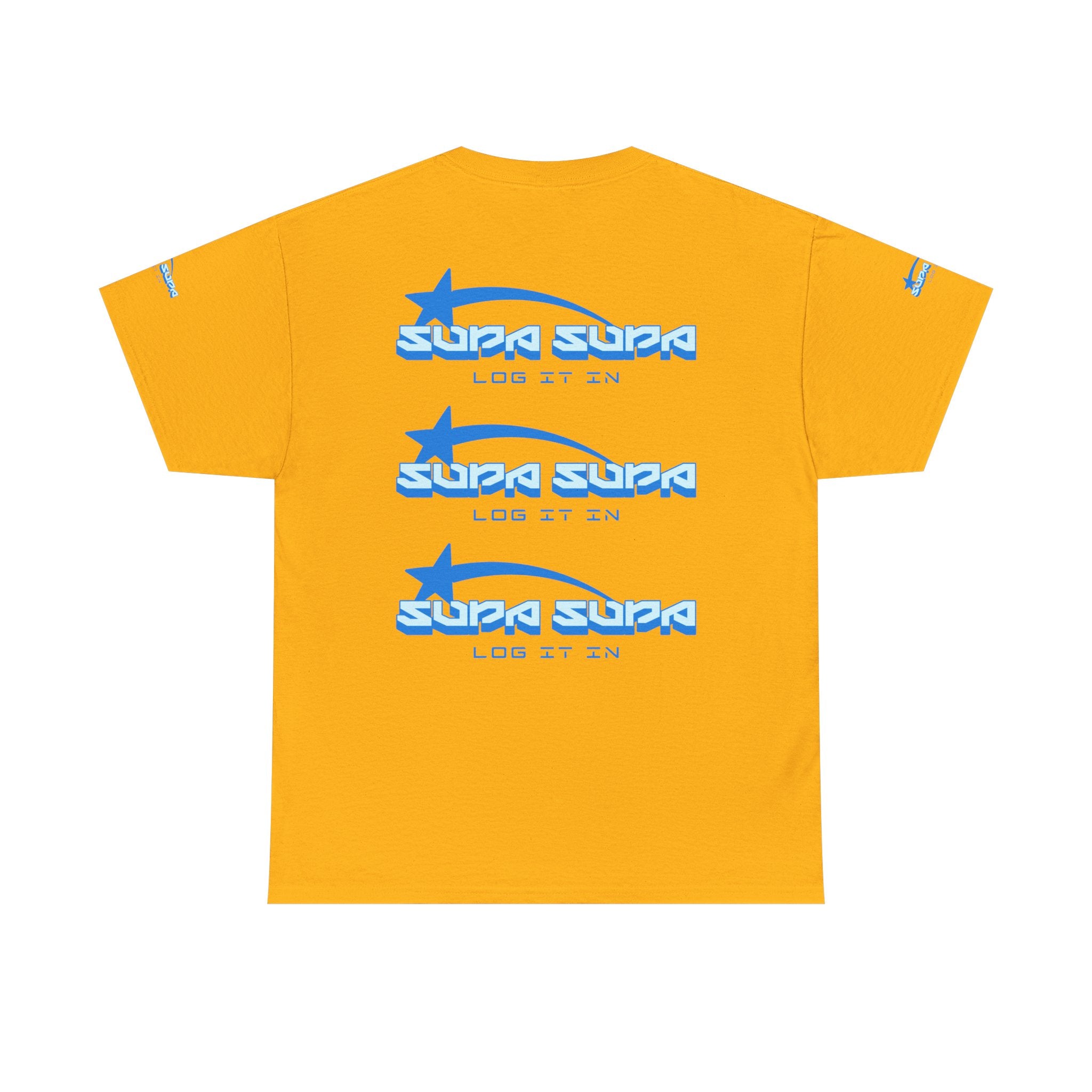 Supa Supa Retro Logo Tee — Blue Graphic Cotton T-Shirt