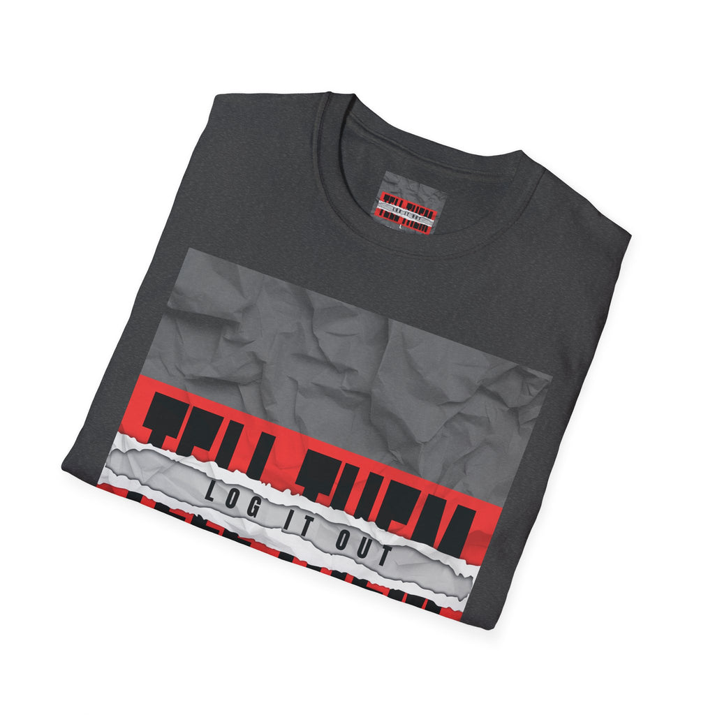 T-Shirt — LOG IT OUT Red Tape Graphic Tee ("LOG IT OUT")