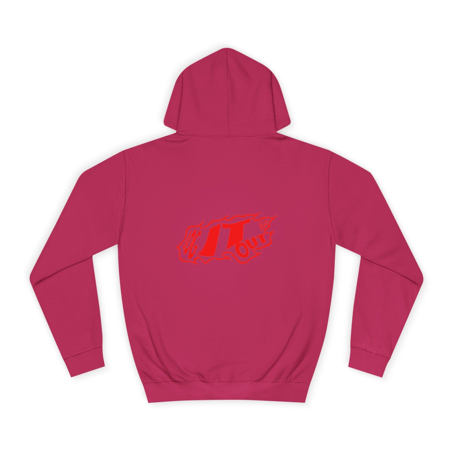 Unisex Log it out Hoodie with Bold Red Design, Cozy Oversized Sweatshirt, Ideal for Every day, Casual Wears, Events, Gifts