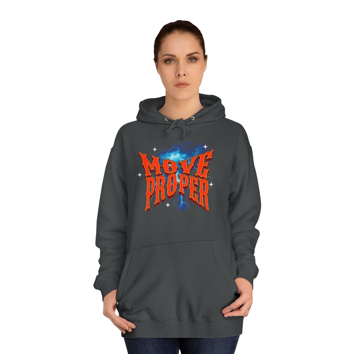 Unisex Hoodie - Move Proper Graphic, Trendy Casual Wear