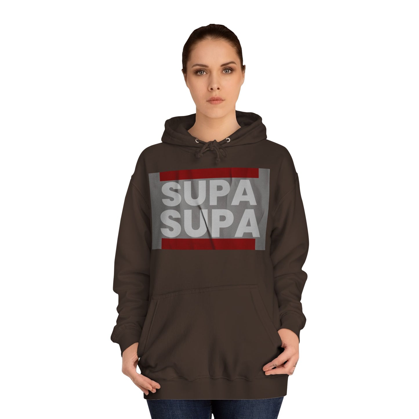 Unisex Hoodie with 'SUPA SUPA' Design, Cool Casual Wear, Perfect, Gifts for Graduates, Cozy Layering