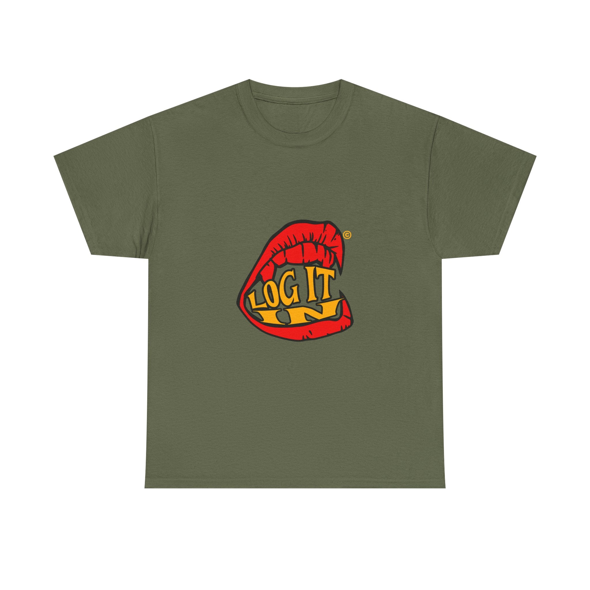T-Shirt — Bold Logo "Log It in" Graphic Tee