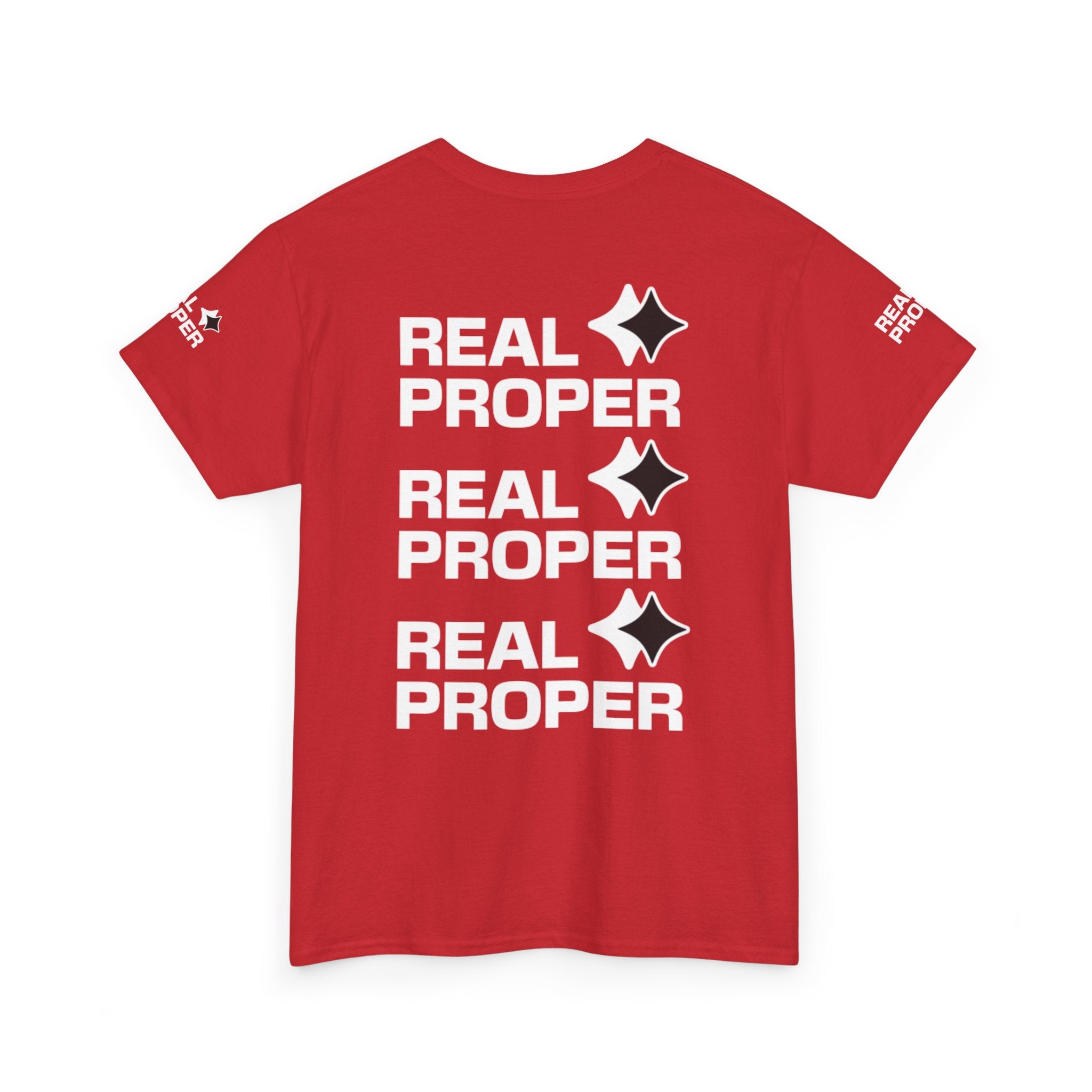 "Real Proper" Repeat Logo T‑Shirt