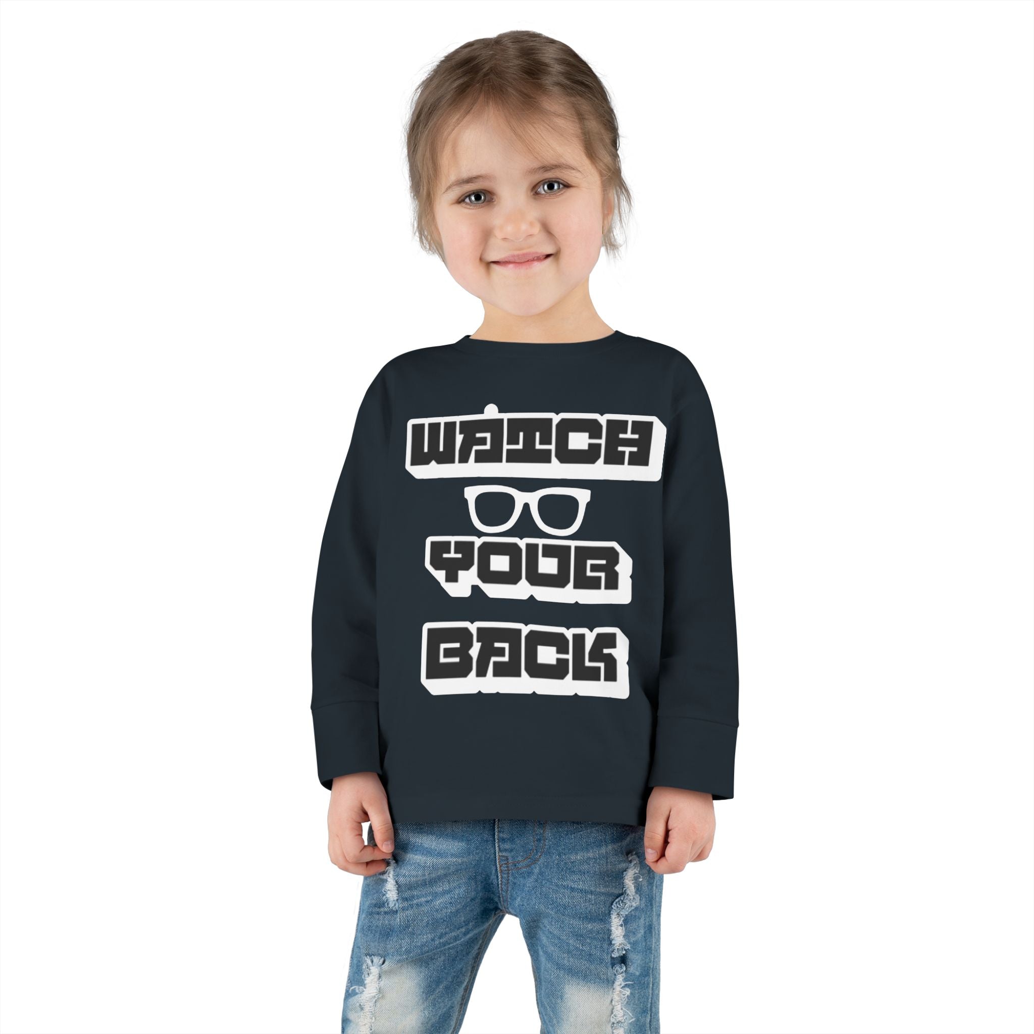 Toddler Long Sleeve Tee — "Watch Your Back" Graphic