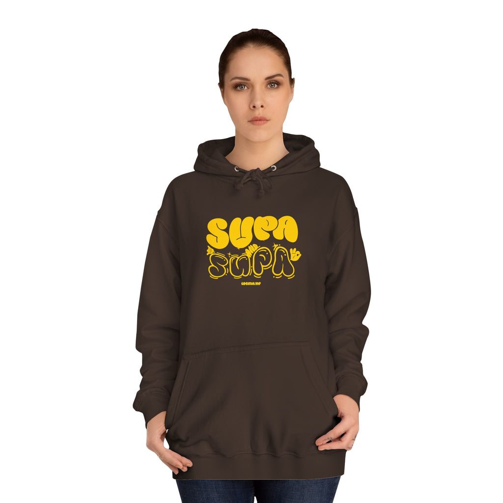 Cheerful Unisex Supa Supa Hoodie - Cozy Streetwear, Campus Style, Trendy Gift, Relaxed Fit, Perfect for Every day