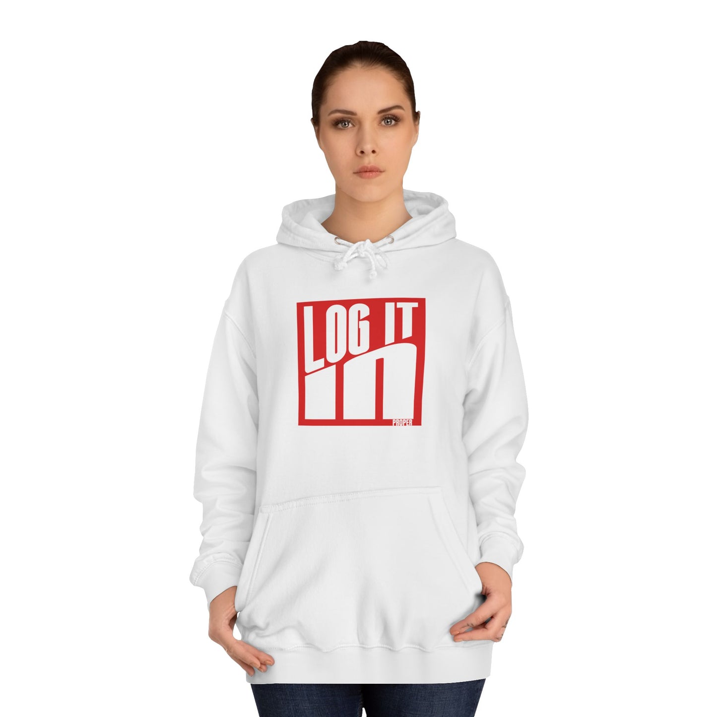 Unisex Log it in Hoodie - Trendy Campus Style, Casual Wear, Cozy Gift, Comfortable Lounge Hoodie, Essentials