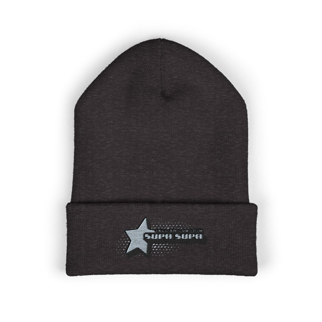Embroidered "Tell em log it in Cuffed Beanie — Cozy Winter Hat