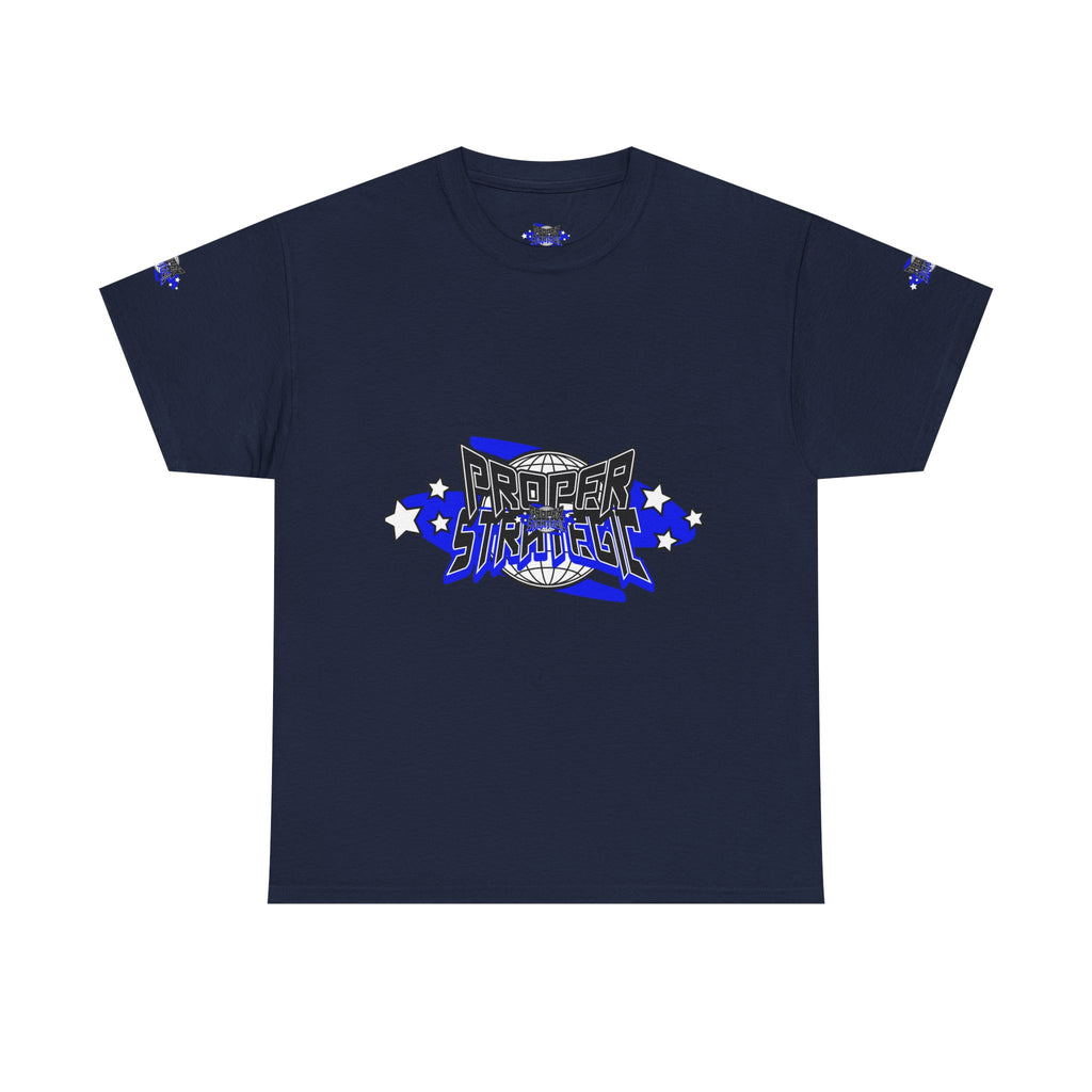 Proper 'Strategic' Graphic Tee — Retro Blue Streetwear T‑Shirt