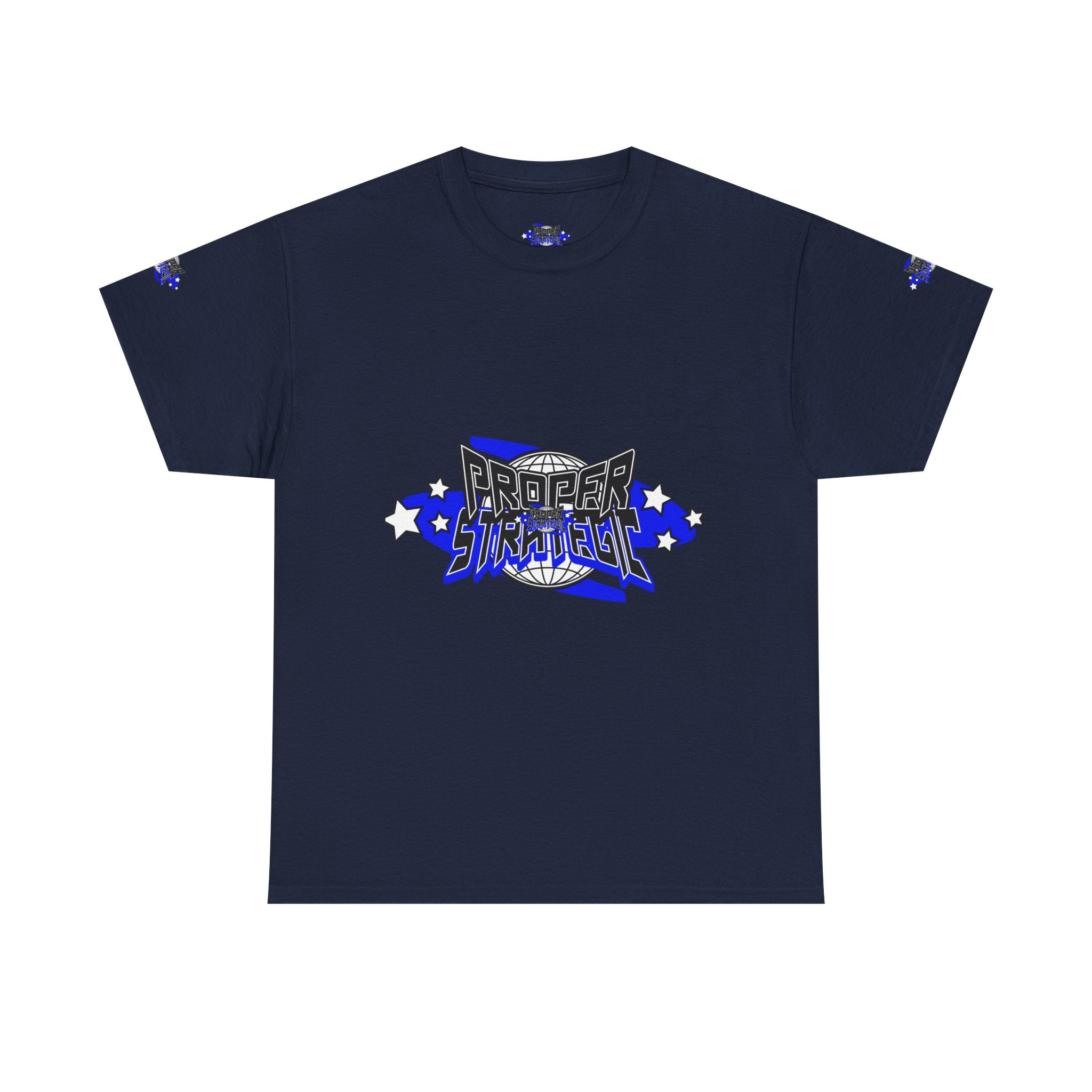 Proper 'Strategic' Graphic Tee — Retro Blue Streetwear T‑Shirt