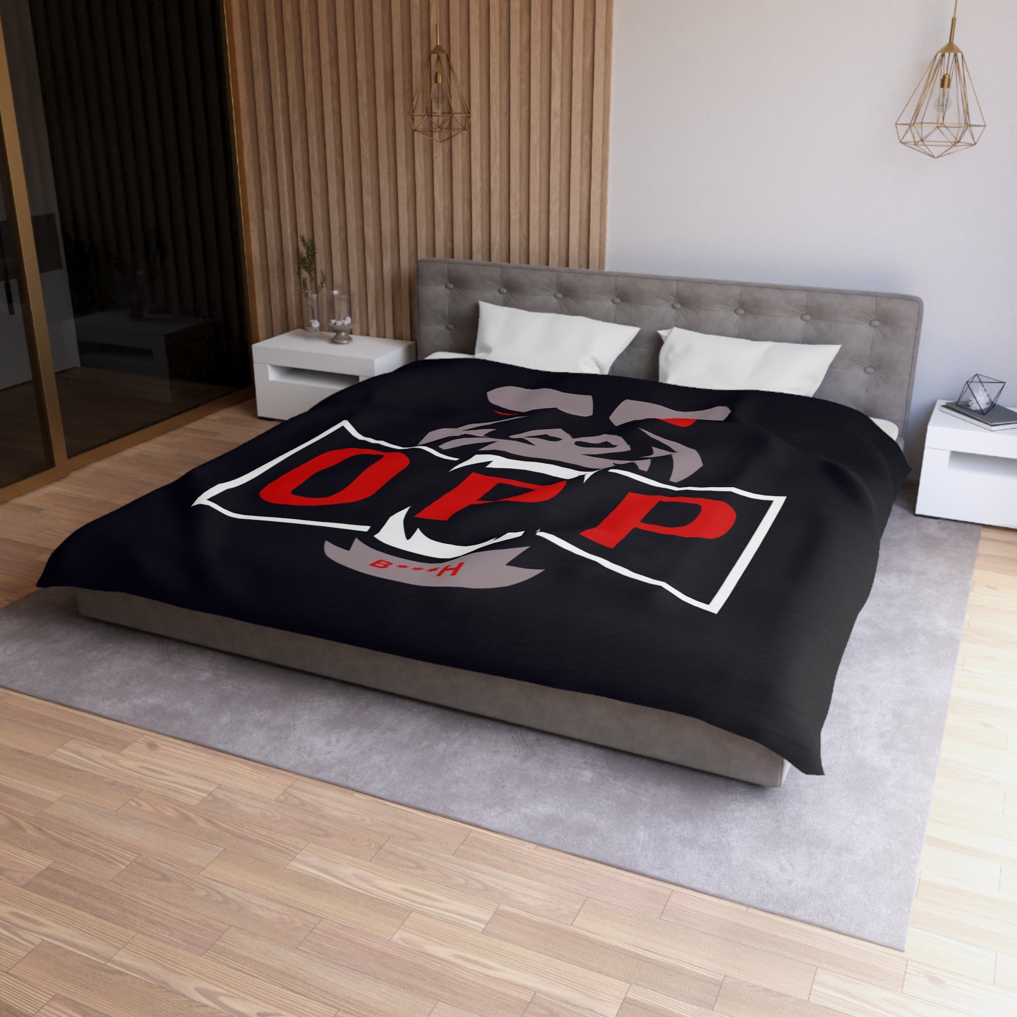 Gorilla OPP Microfiber Duvet Cover — Bold Red Logo Bedding