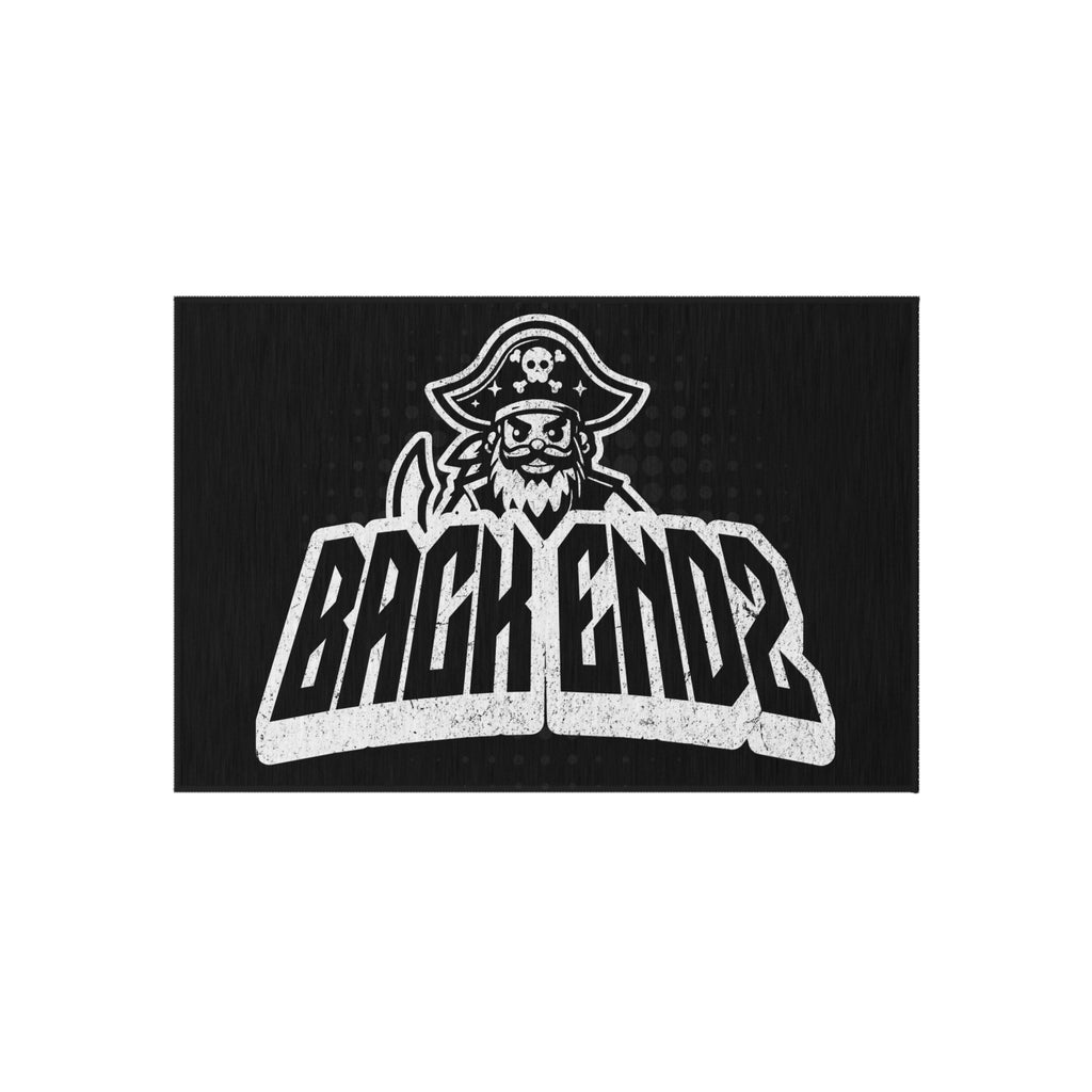 Pirate Logo Outdoor Rug — 'Back Endz' Doormat for Patio, Deck & Entryway