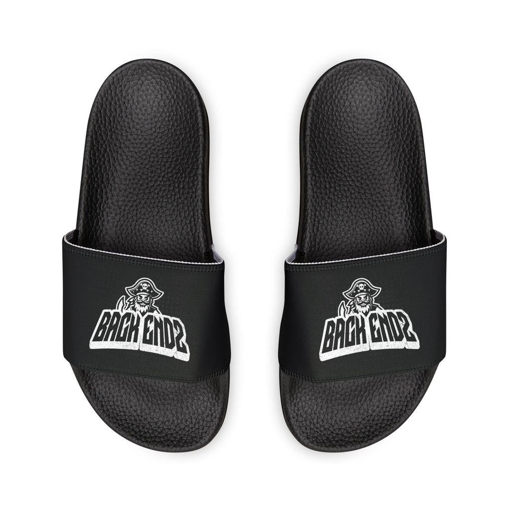 Men's Slide Sandals — Black 'Back Endz' Removable-Strap Pool Slides