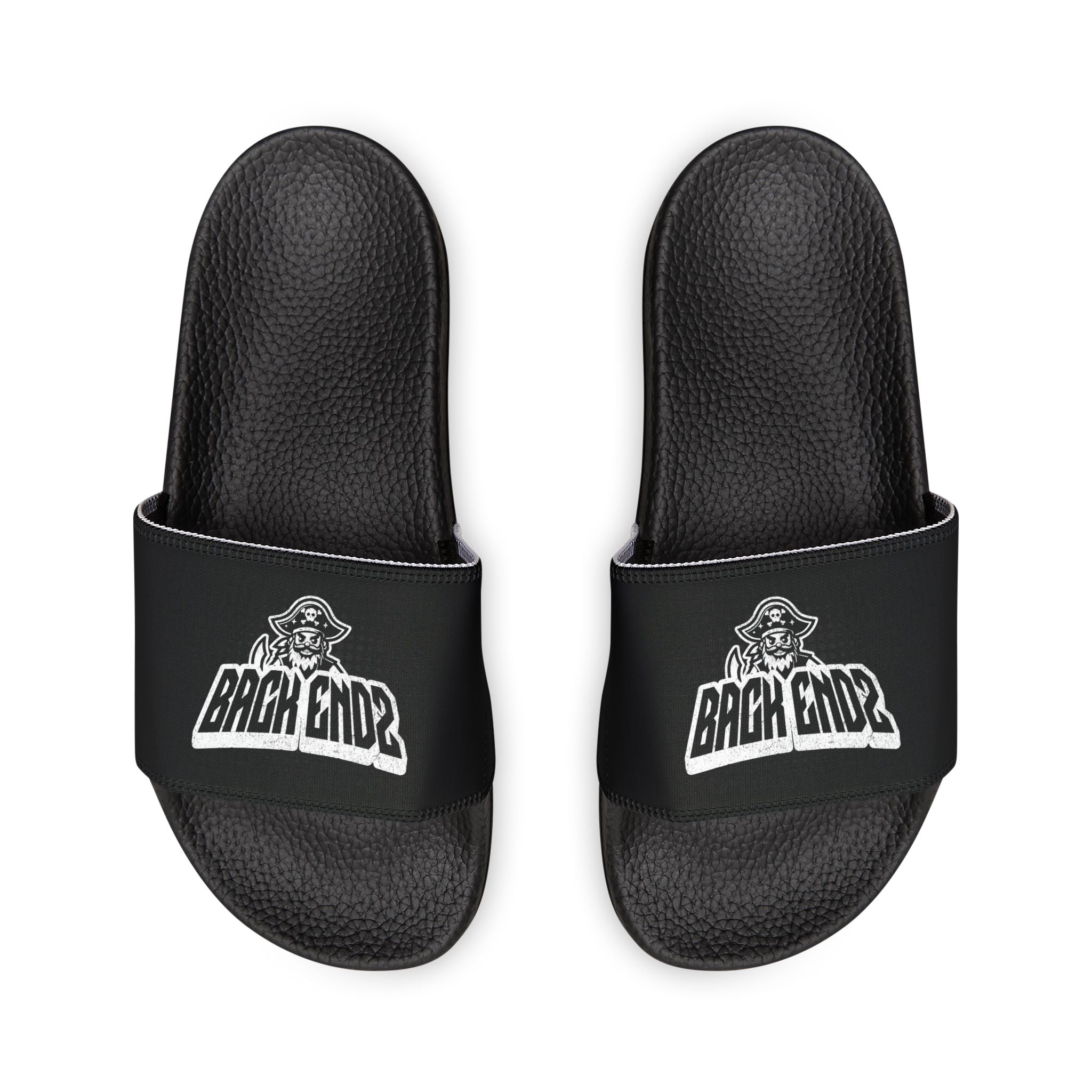 Men's Slide Sandals — Black 'Back Endz' Removable-Strap Pool Slides