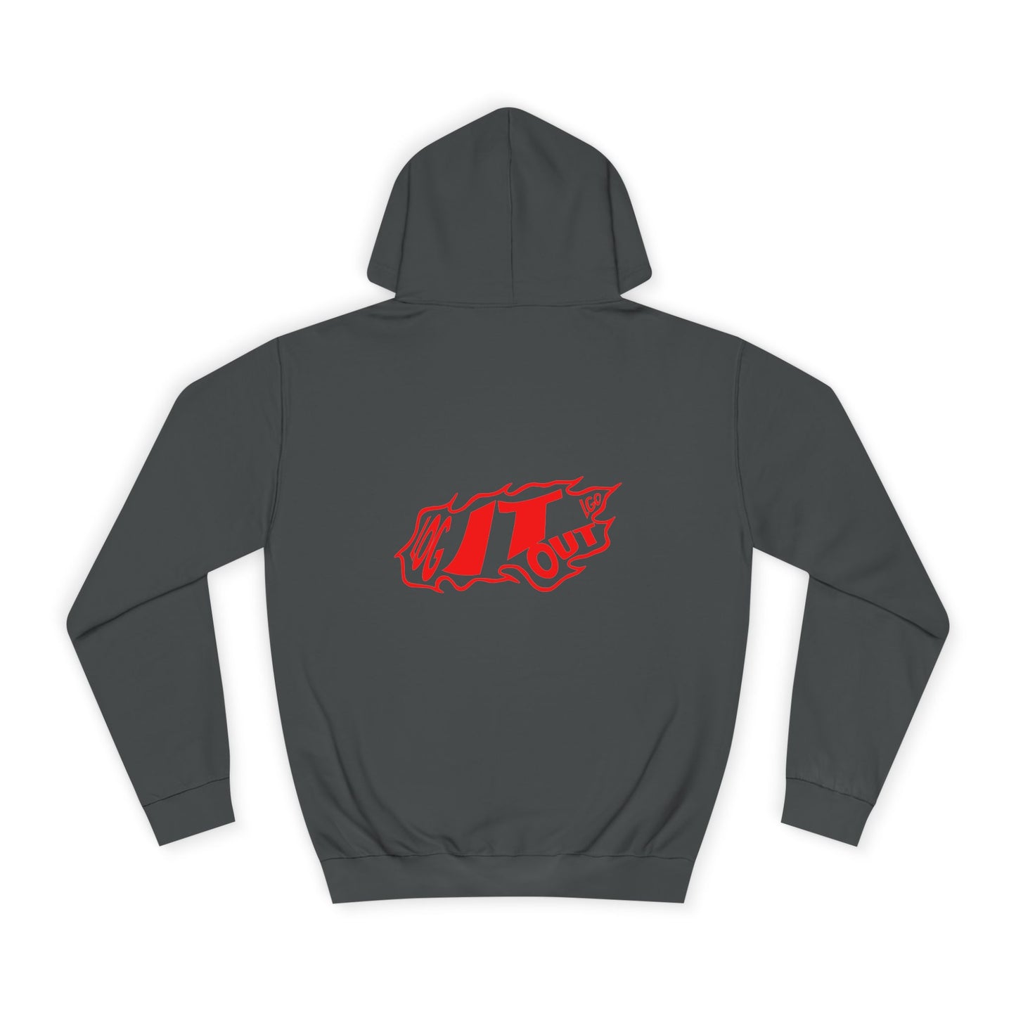 Unisex Log it out Hoodie with Bold Red Design, Cozy Oversized Sweatshirt, Ideal for Every day, Casual Wears, Events, Gifts
