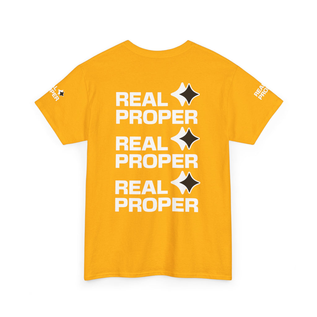 "Real Proper" Repeat Logo T‑Shirt