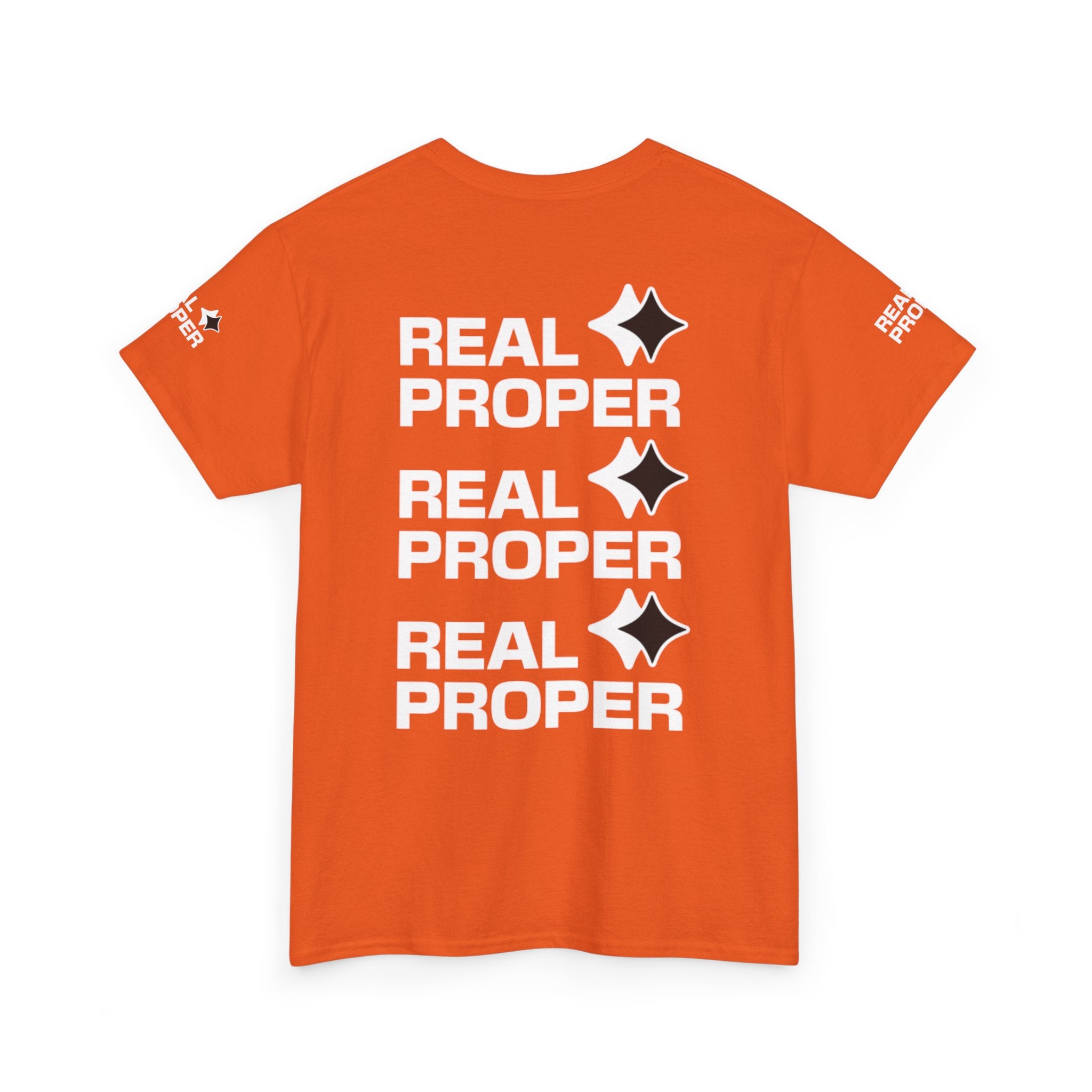 "Real Proper" Repeat Logo T‑Shirt