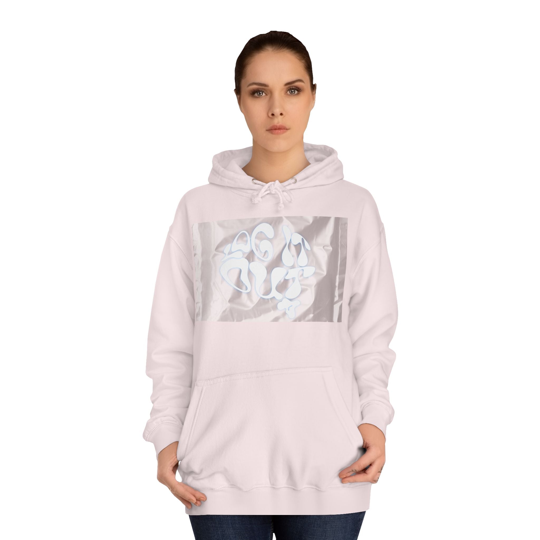 Cozy Unisex 'LOG IT OUT' Hoodie with Abstract Design, Sweatshirt, Graphic Hoodie, Casual Wear, Perfect Fit