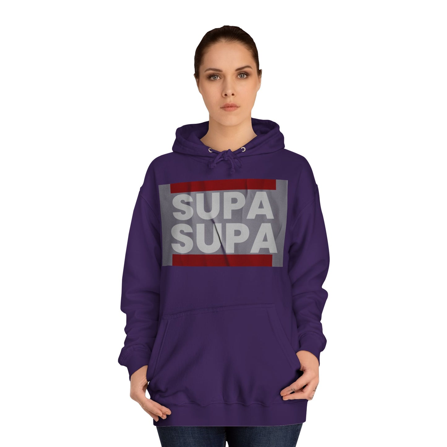 Unisex Hoodie with 'SUPA SUPA' Design, Cool Casual Wear, Perfect, Gifts for Graduates, Cozy Layering