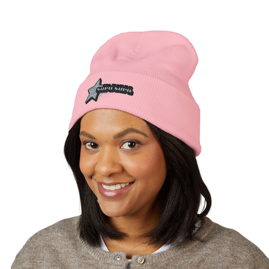 Embroidered "Tell em log it in Cuffed Beanie — Cozy Winter Hat