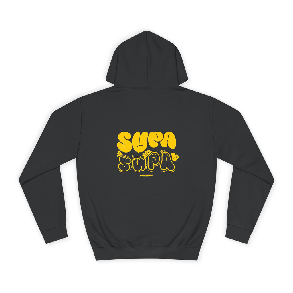 Cheerful Unisex Supa Supa Hoodie - Cozy Streetwear, Campus Style, Trendy Gift, Relaxed Fit, Perfect for Every day