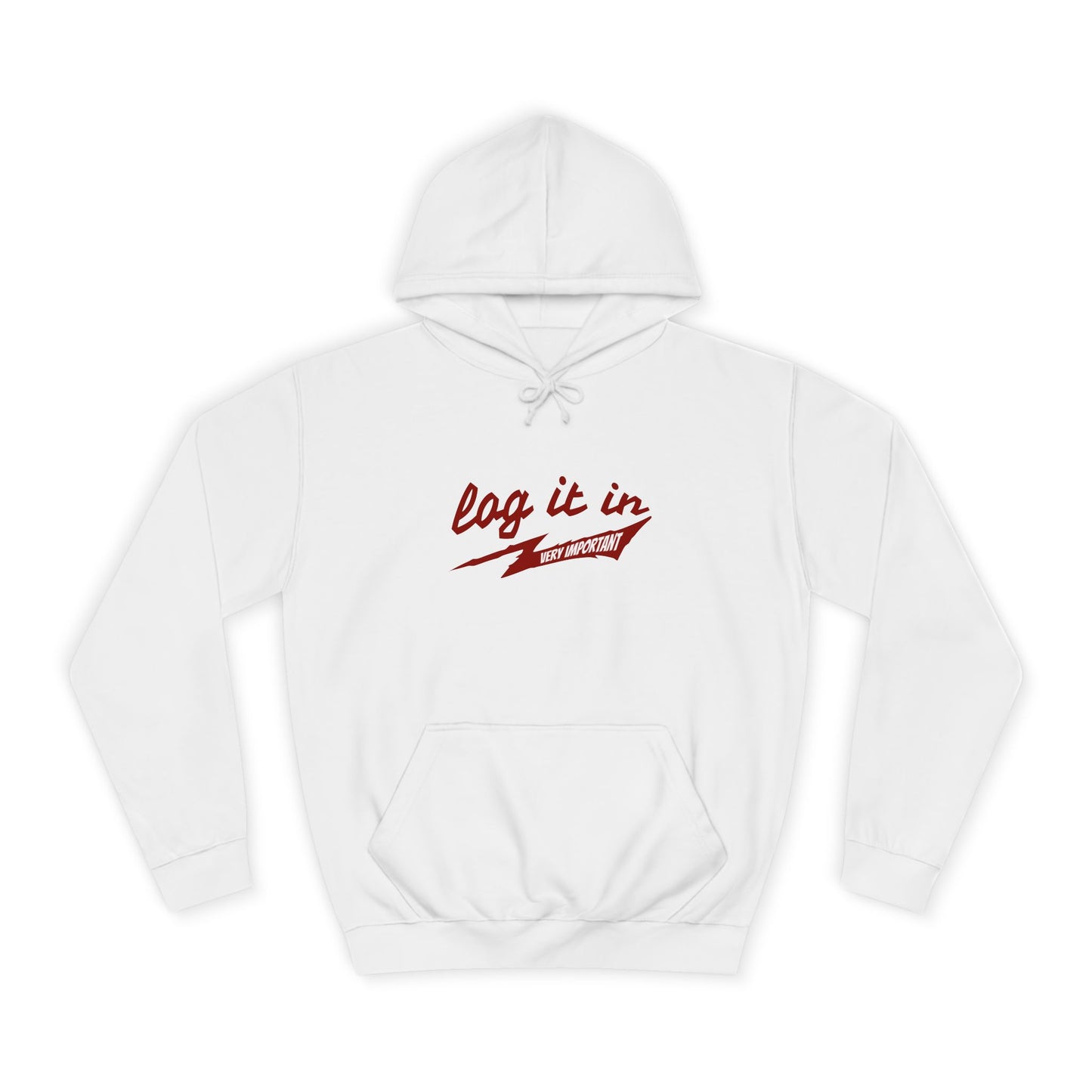 Unisex trendy Hoodie with 'Log It In' Design, Casual Wear, Gifts, Cozy Layering, Perfect for Weekends
