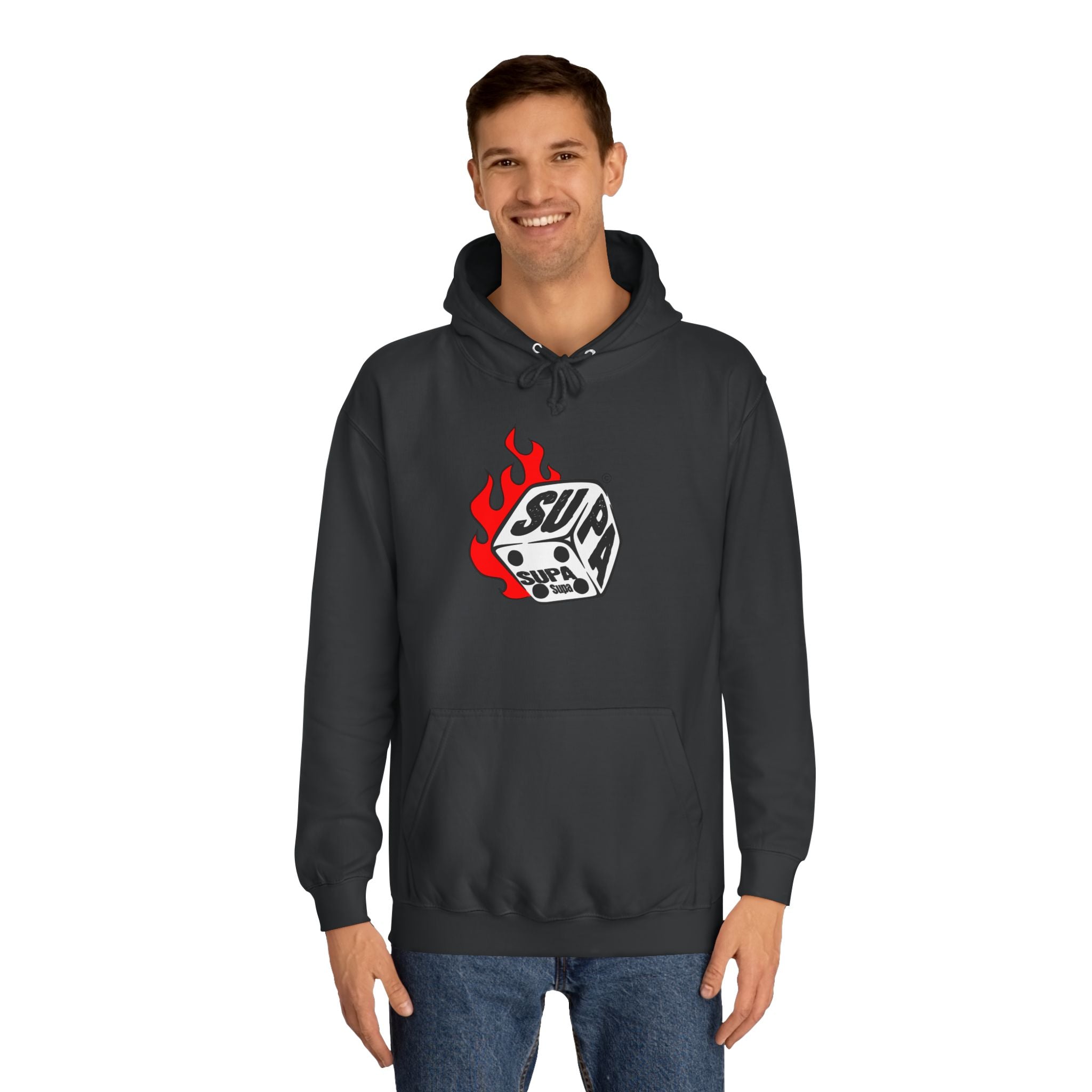 Cool Fire Graphic Unisex SUPA Hoodie, Apparel, Streetwear, Casual Wear, Unique Hooded Sweatshirt