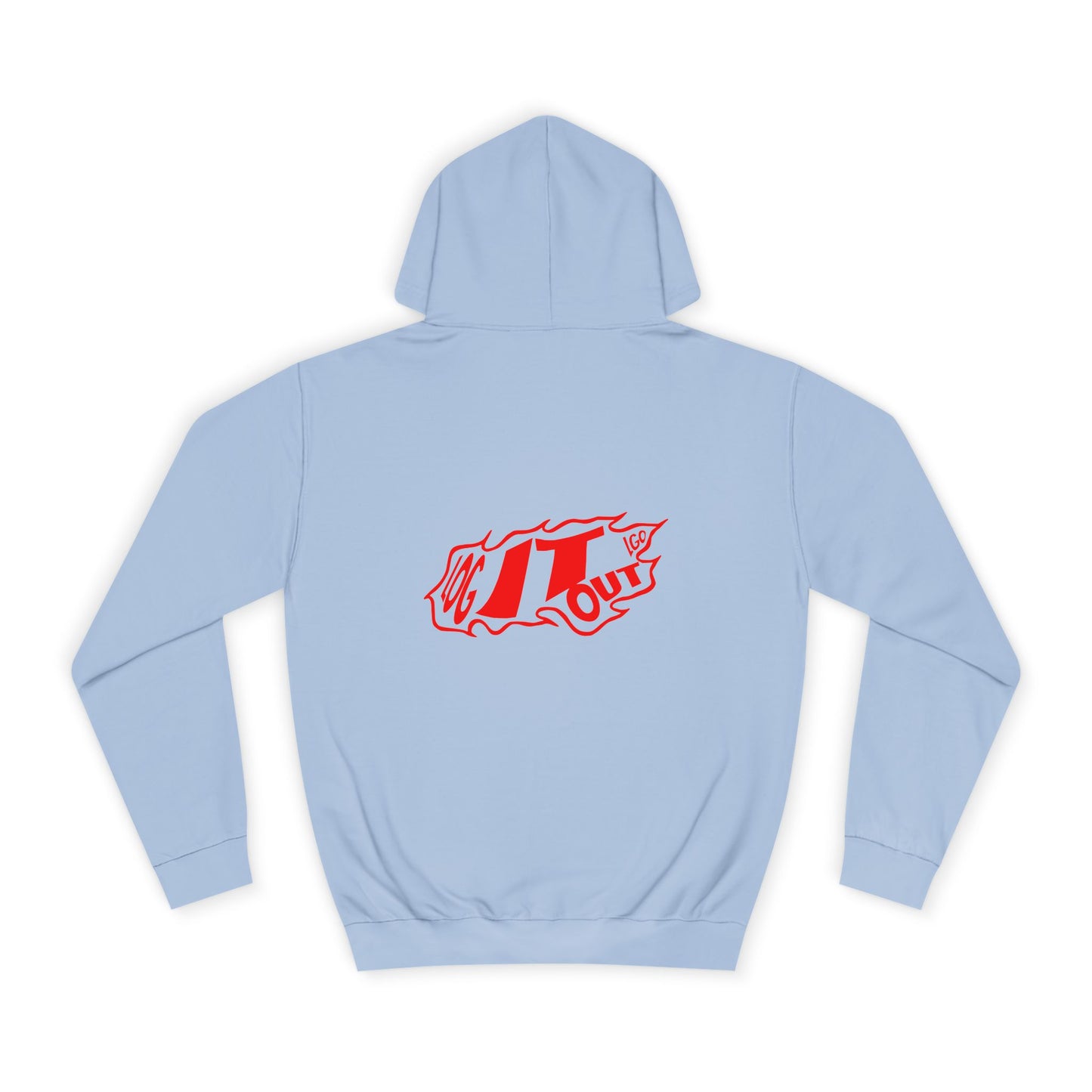 Unisex Log it out Hoodie with Bold Red Design, Cozy Oversized Sweatshirt, Ideal for Every day, Casual Wears, Events, Gifts