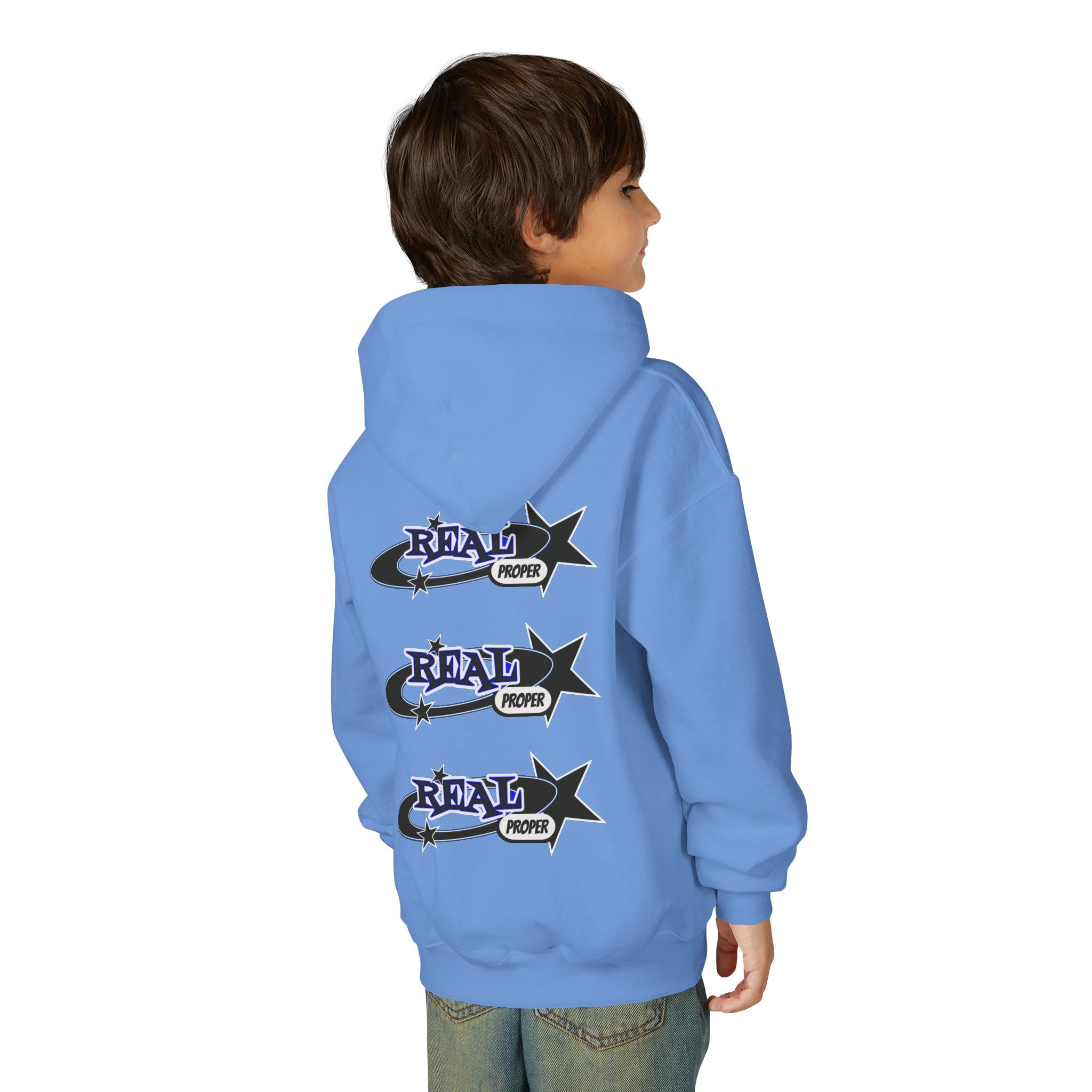 Youth Hoodie – "Real Proper" Star Graphic Pullover