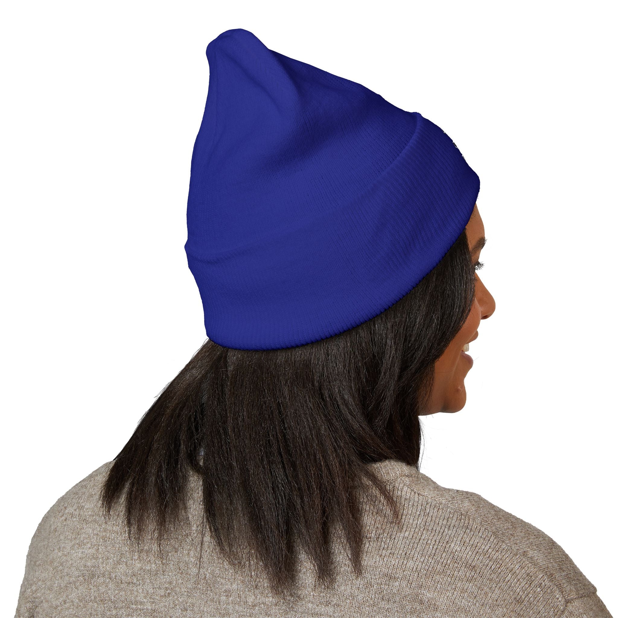Embroidered 'Watch Your Back' Classic Cuffed Beanie — Cozy Winter Knit Hat