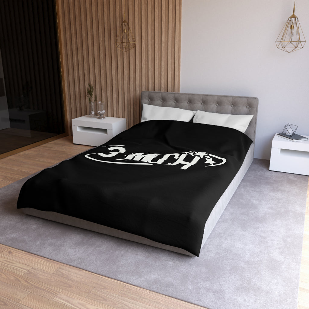 Duvet Cover — '3 Much' Bold Graphic Black Microfiber Duvet