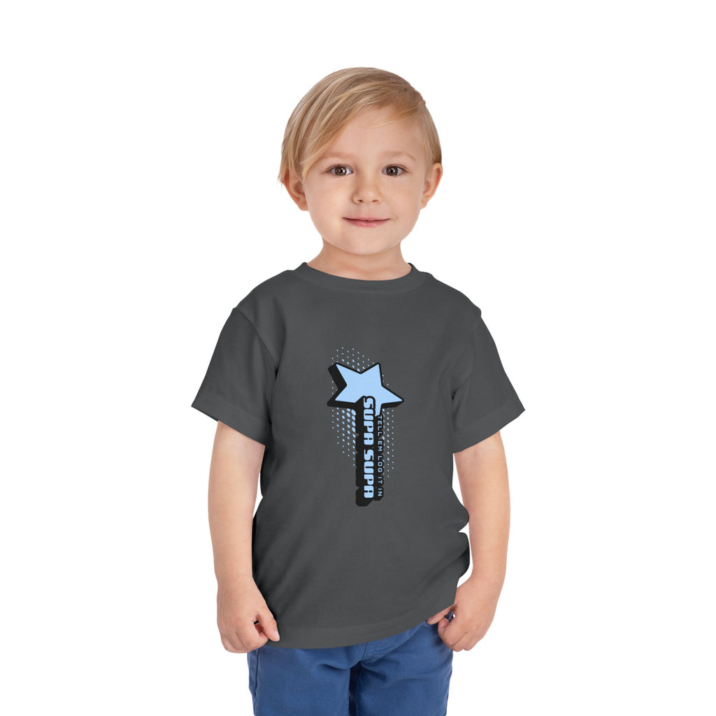 Toddler Tee — Blue Star "Tell em log it in" Graphic