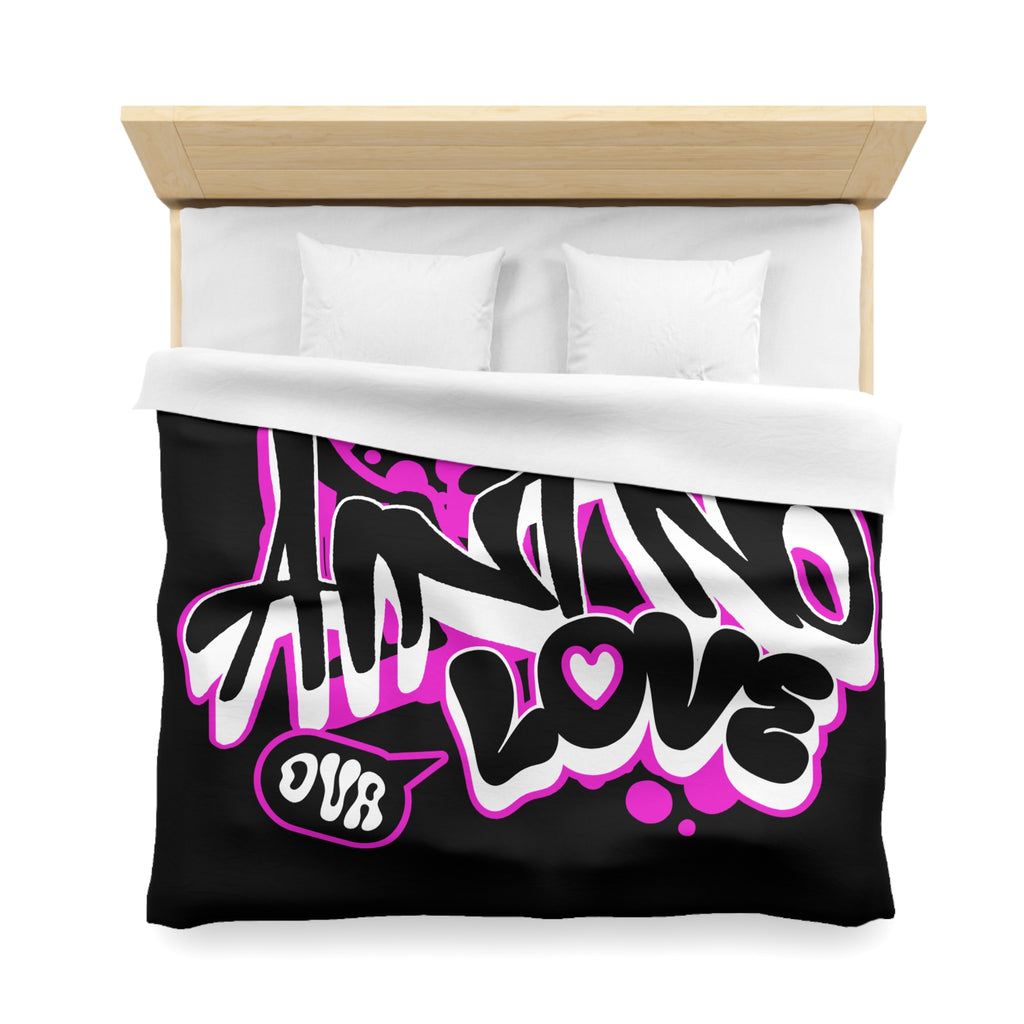 Duvet Cover — Pink Graffiti "No Love" Street Art Microfiber Bedding