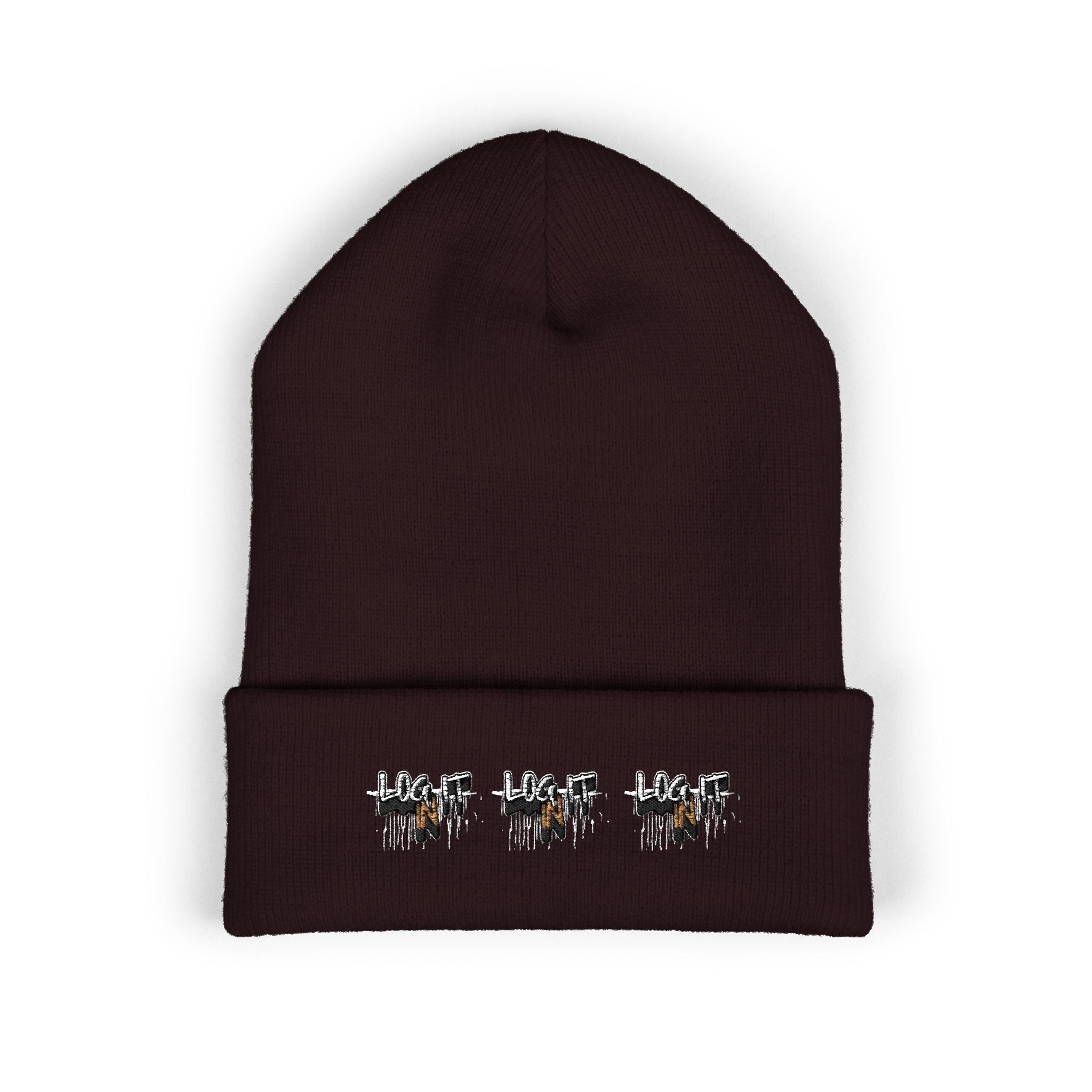 Embroidered Mini Log it in Cuffed Beanie