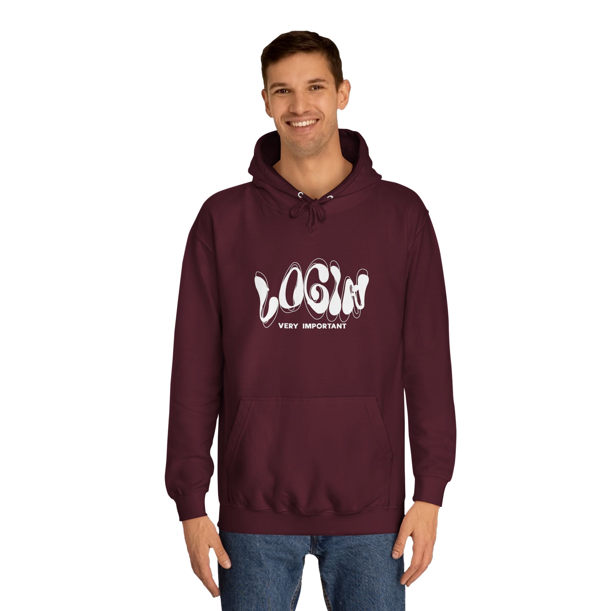 Cool College Unisex Hoodie - LOGIN, Apparel, Funny Hoodie, Gift, Cozy Wear,Trendy Fashion