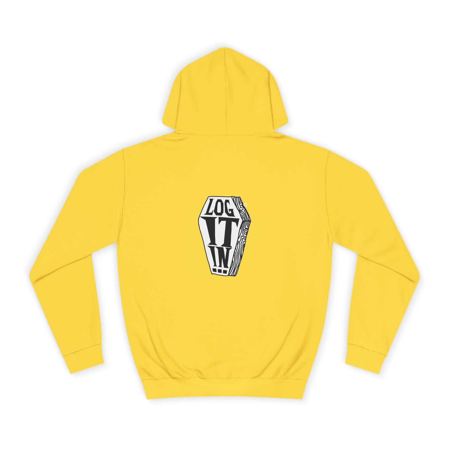 Edgy Unisex Log it in Hoodie, Casual Streetwear, Unique Gift, Trendy Apparel, Halloween Costume, Cozy Lounge Wear