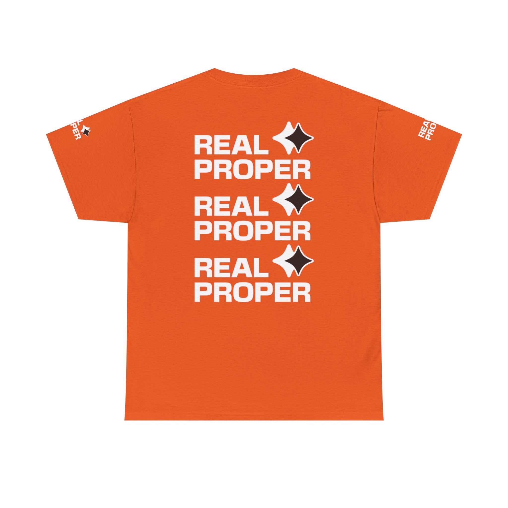 "Real Proper" Repeat Logo T‑Shirt