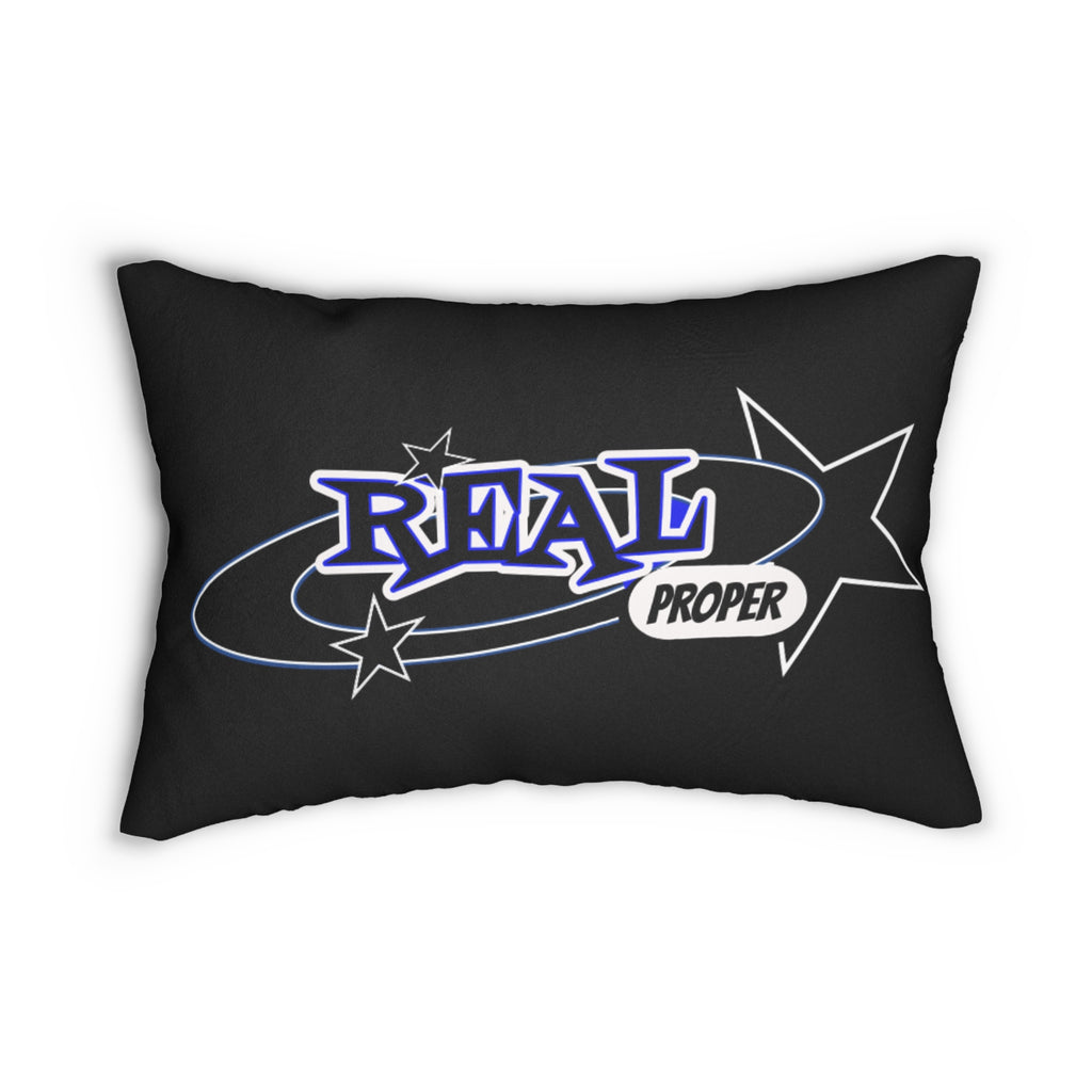 Lumbar Pillow — "Real Proper" Graphic Accent Cushion