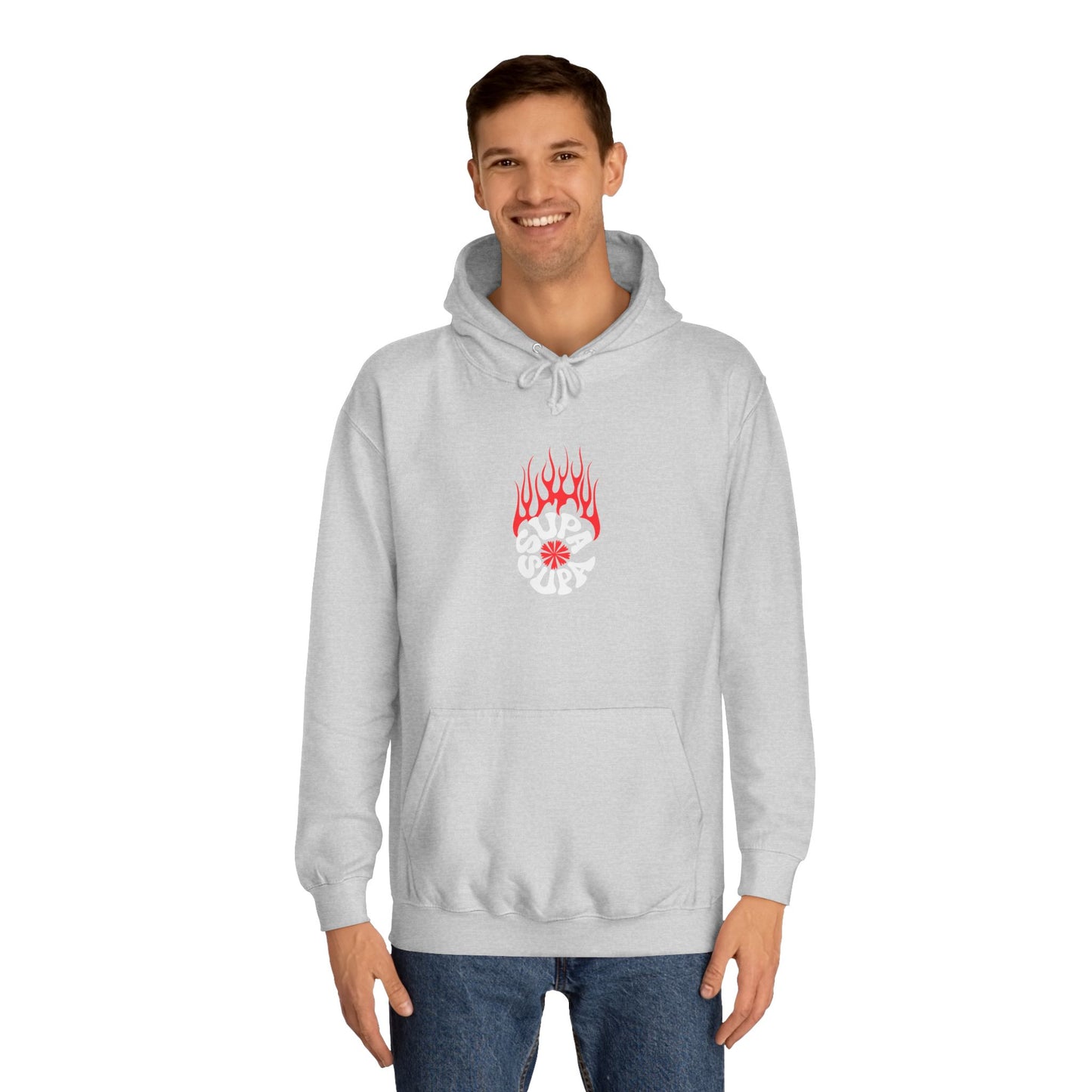 Unisex Flame Supa Supa Graphic Hoodie - Casual Streetwear