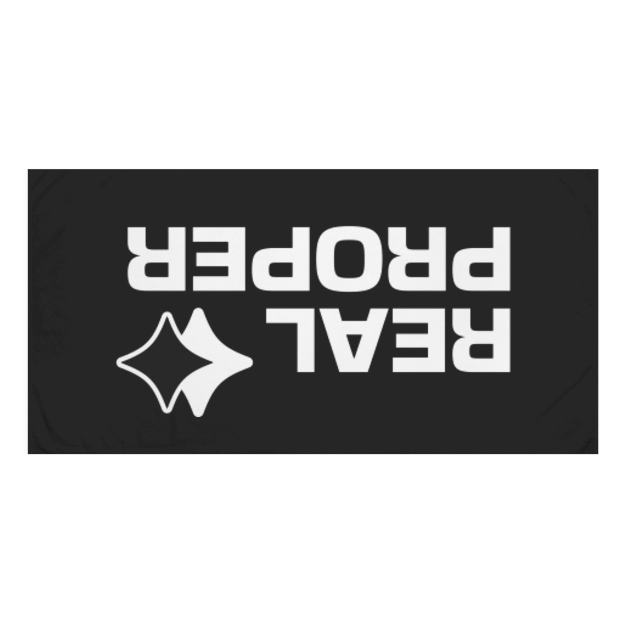 Real Proper Beach Towel — Black Graphic Cotton Bath & Beach Towel