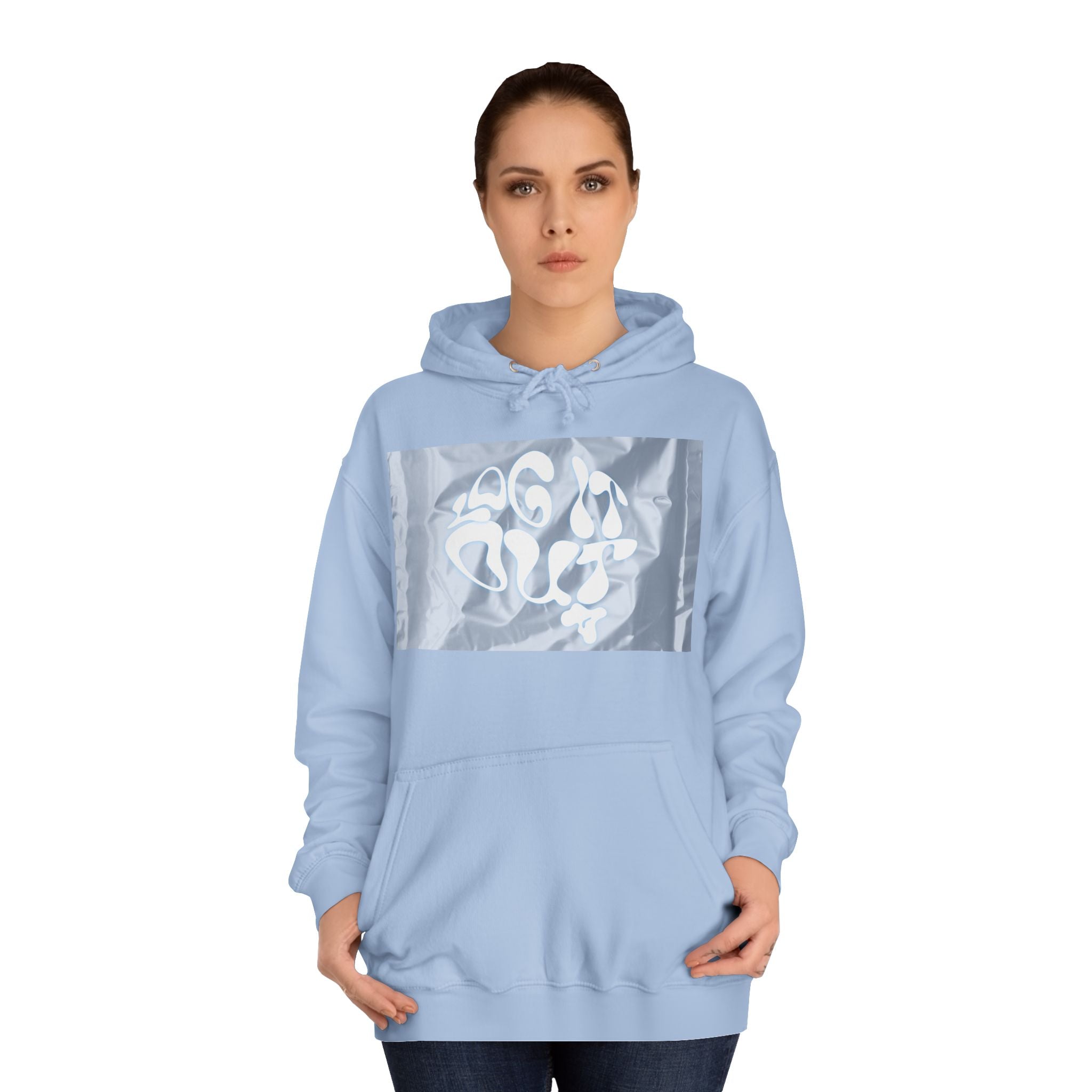 Cozy Unisex 'LOG IT OUT' Hoodie with Abstract Design, Sweatshirt, Graphic Hoodie, Casual Wear, Perfect Fit