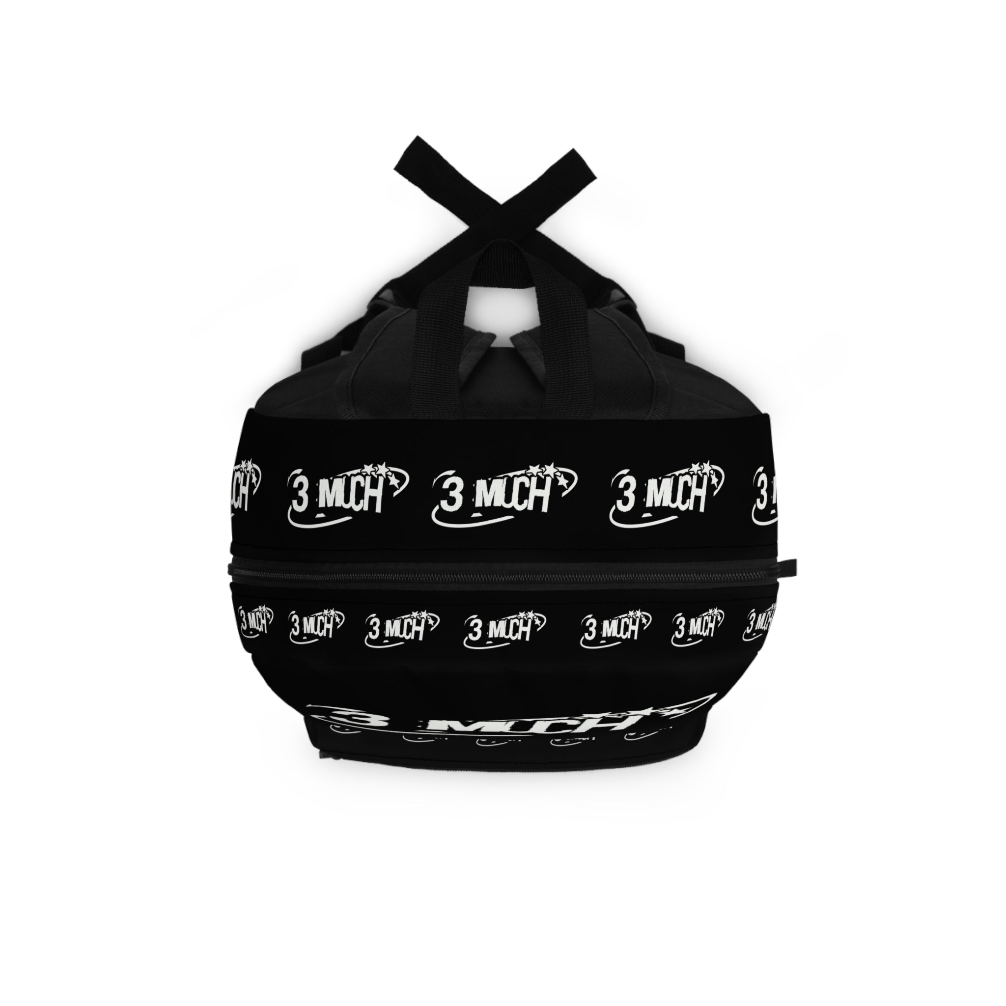 3 Much Logo Backpack — Black Graphic School & Everyday Bag